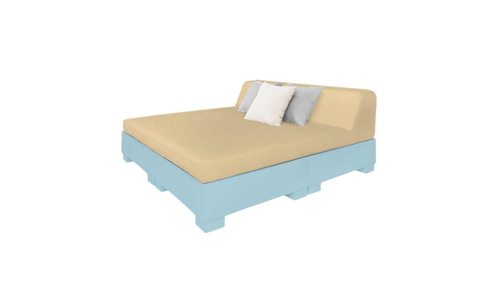 Ledge Lounger Affinity Square Sunbed with Backrest Cushion