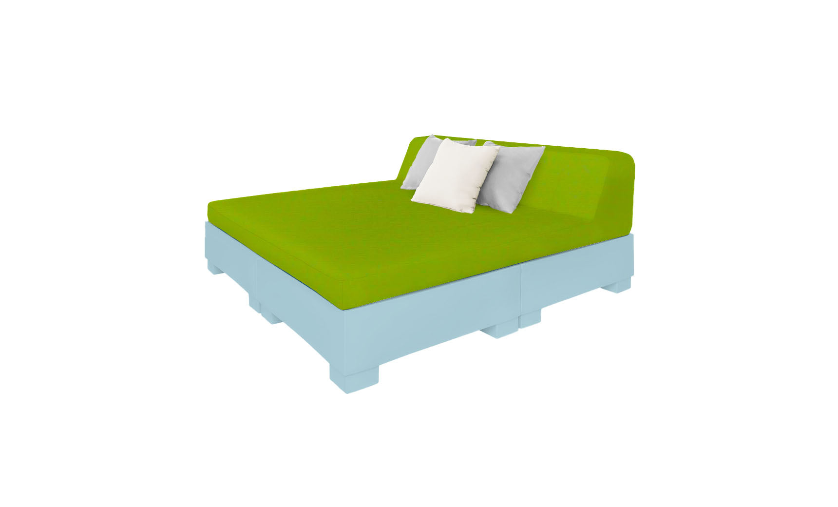 Ledge Lounger Affinity Square Sunbed with Backrest Cushion