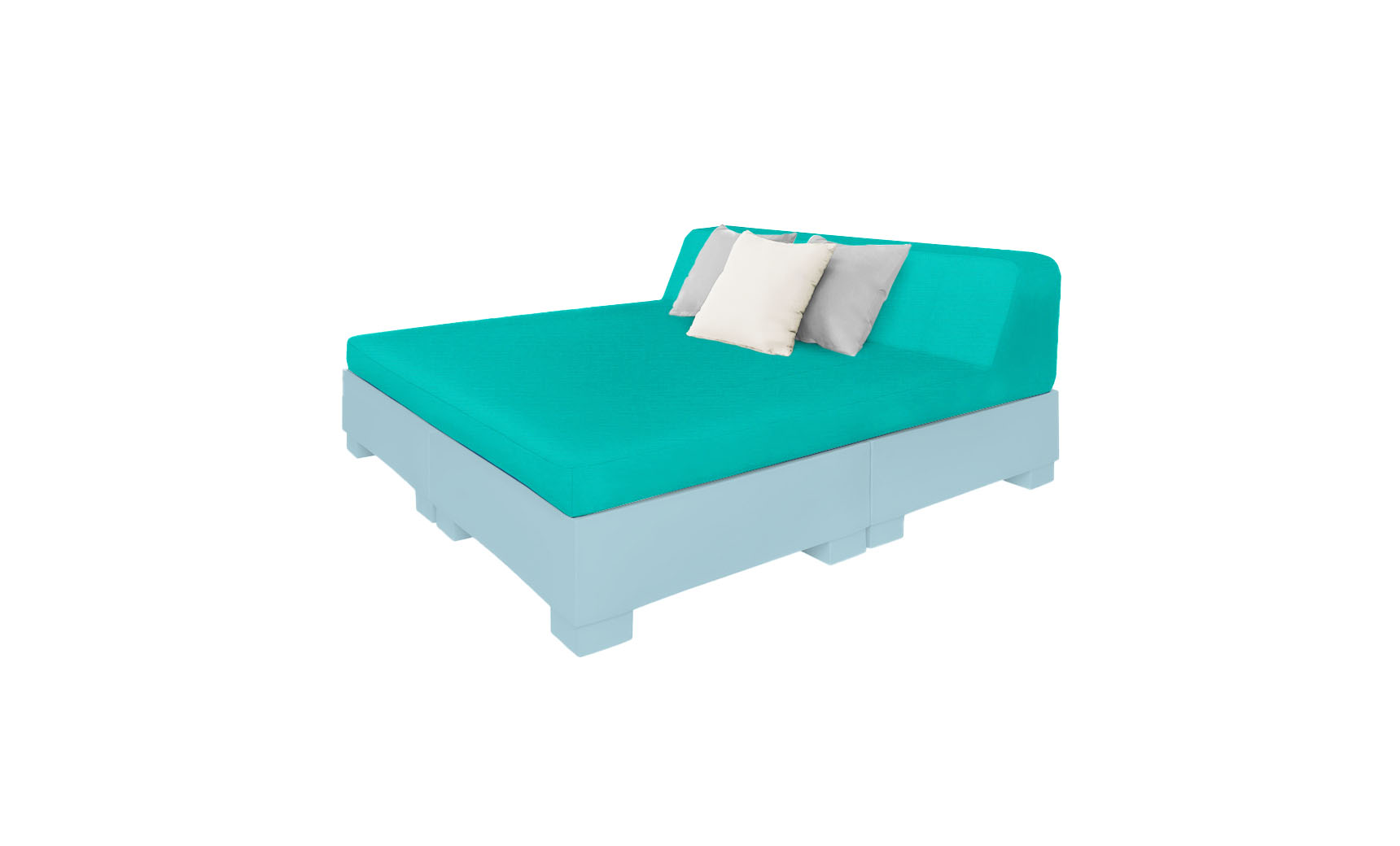 Ledge Lounger Affinity Square Sunbed with Backrest Cushion