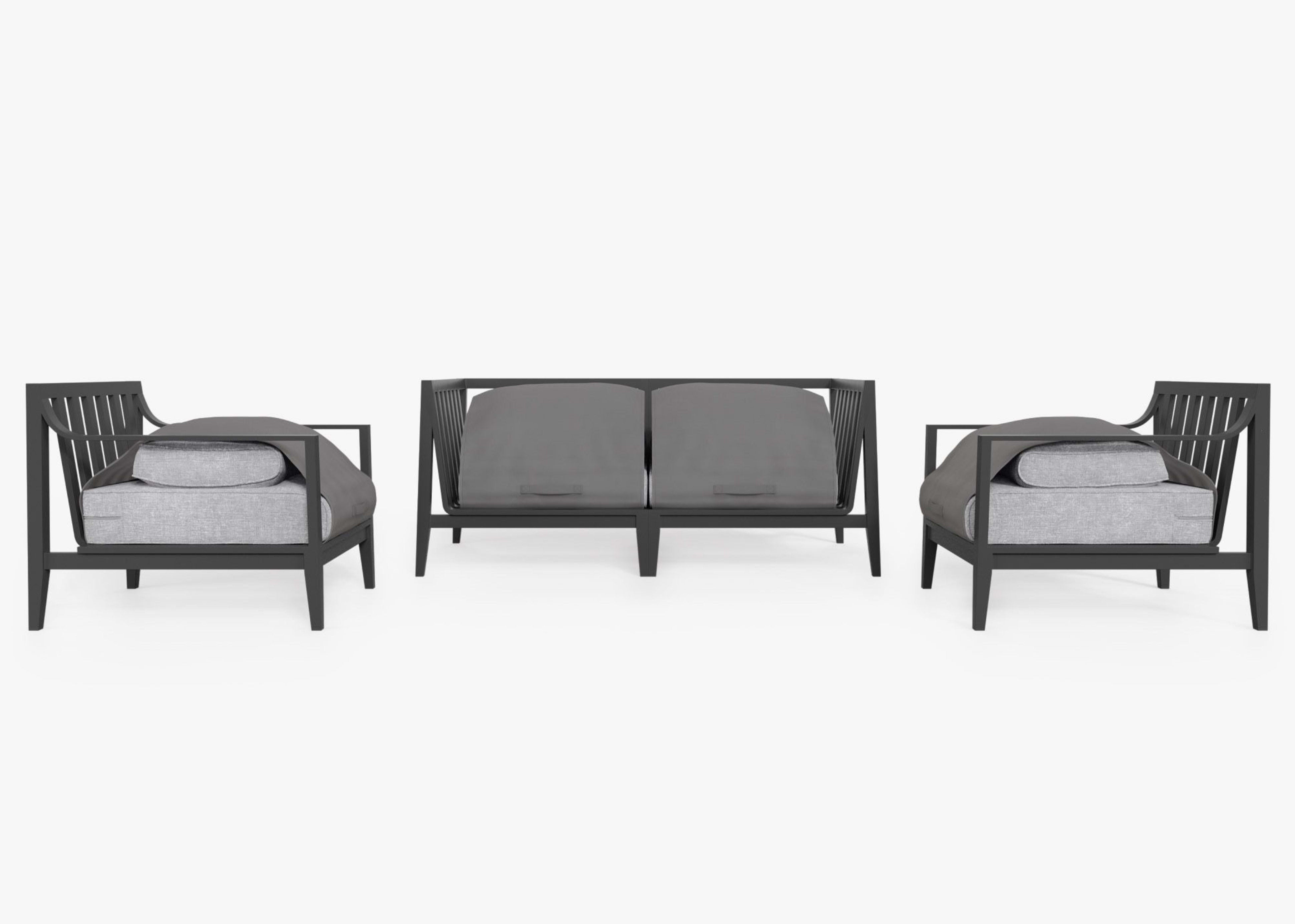 Aluminum Outdoor Loveseat with Armchairs - 4 Seat By Outer