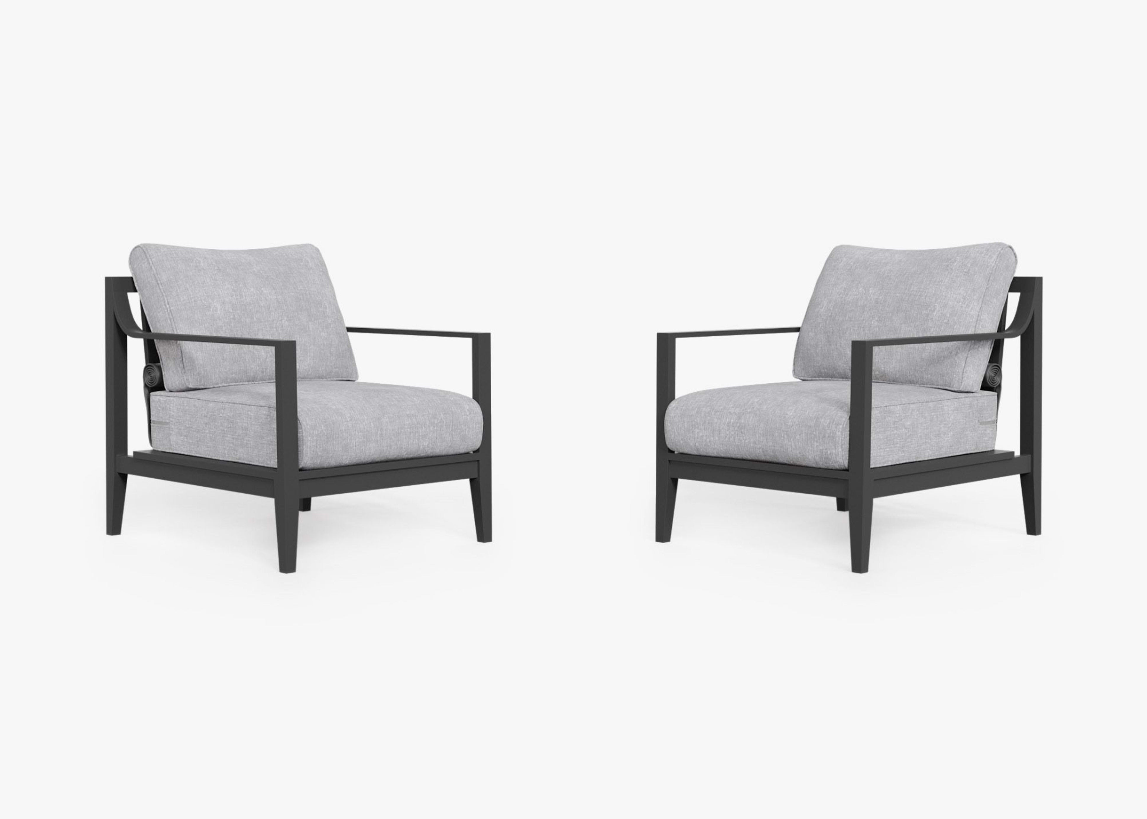 Aluminum Outdoor Armchair Conversation Set By Outer