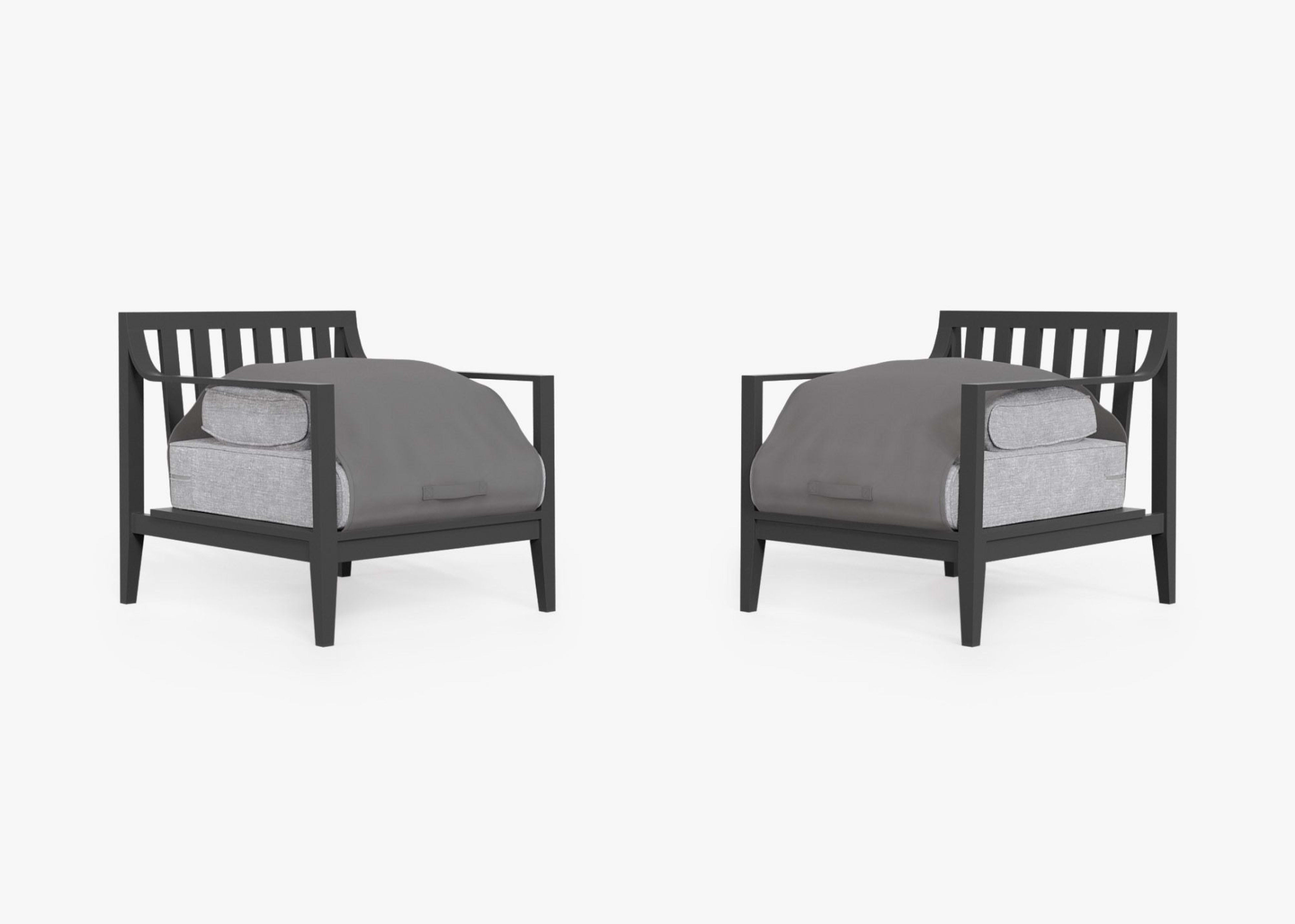 Aluminum Outdoor Armchair Conversation Set By Outer