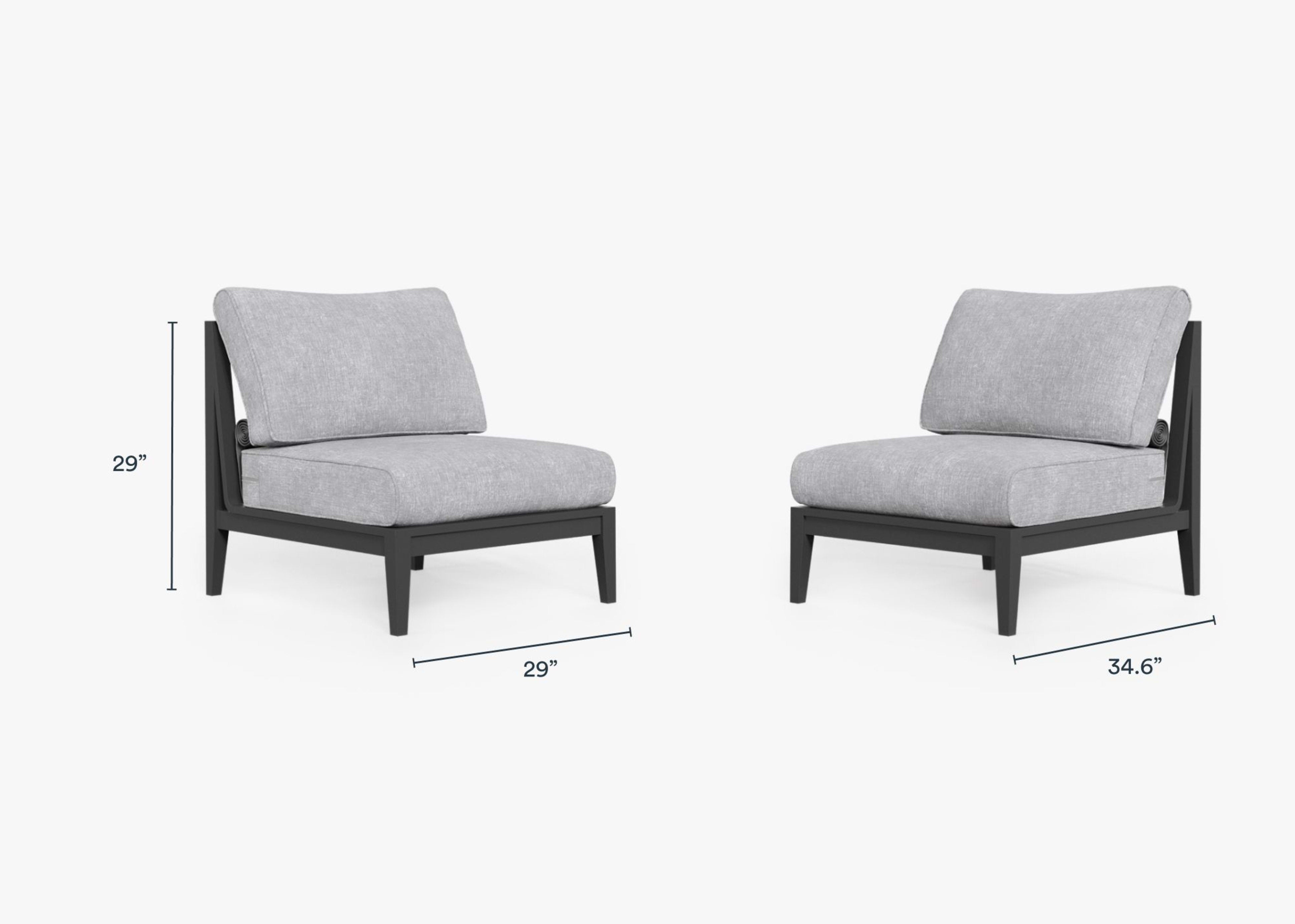 Aluminum Outdoor Armless Chair Conversation Set By Outer
