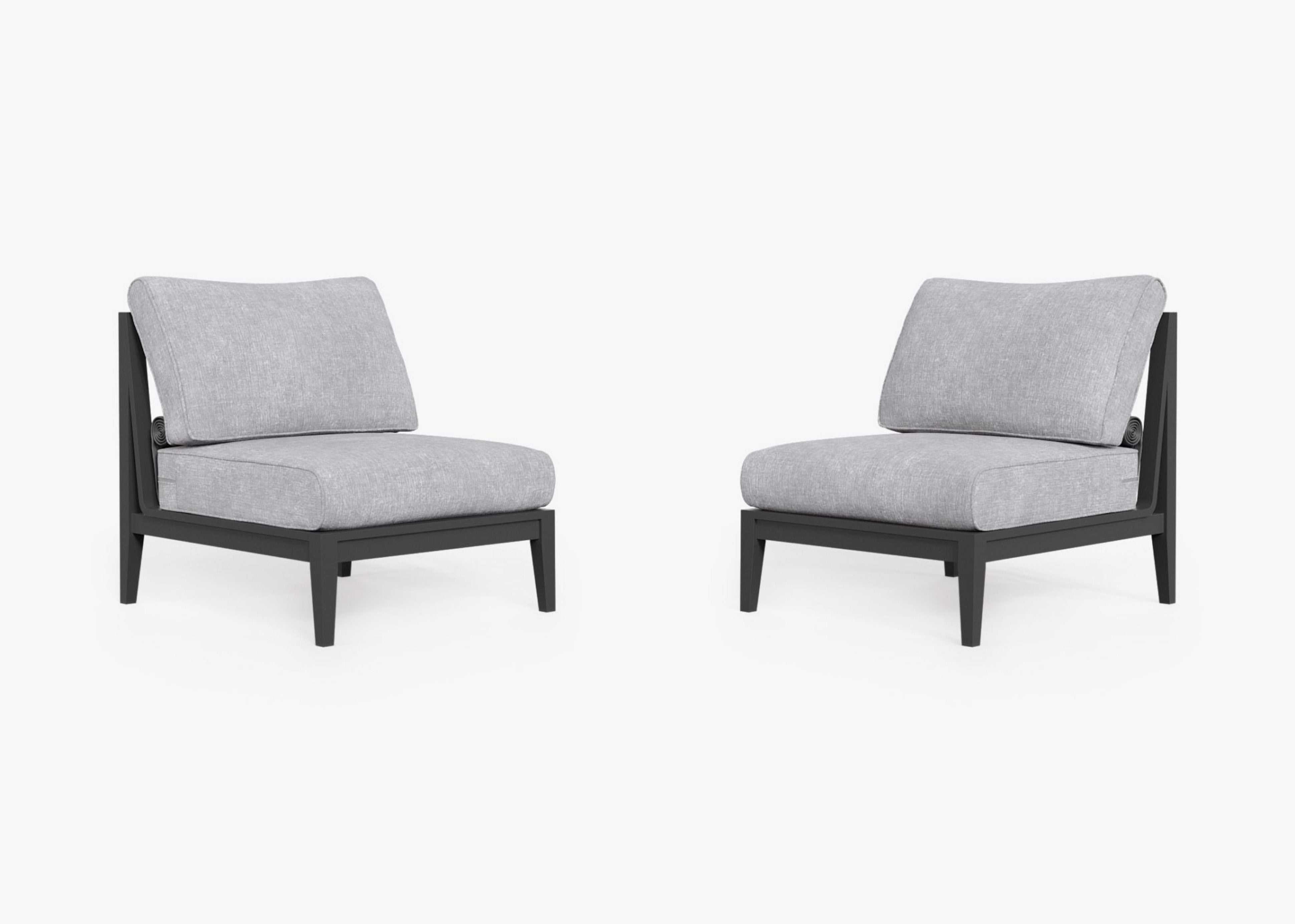 Aluminum Outdoor Armless Chair Conversation Set By Outer