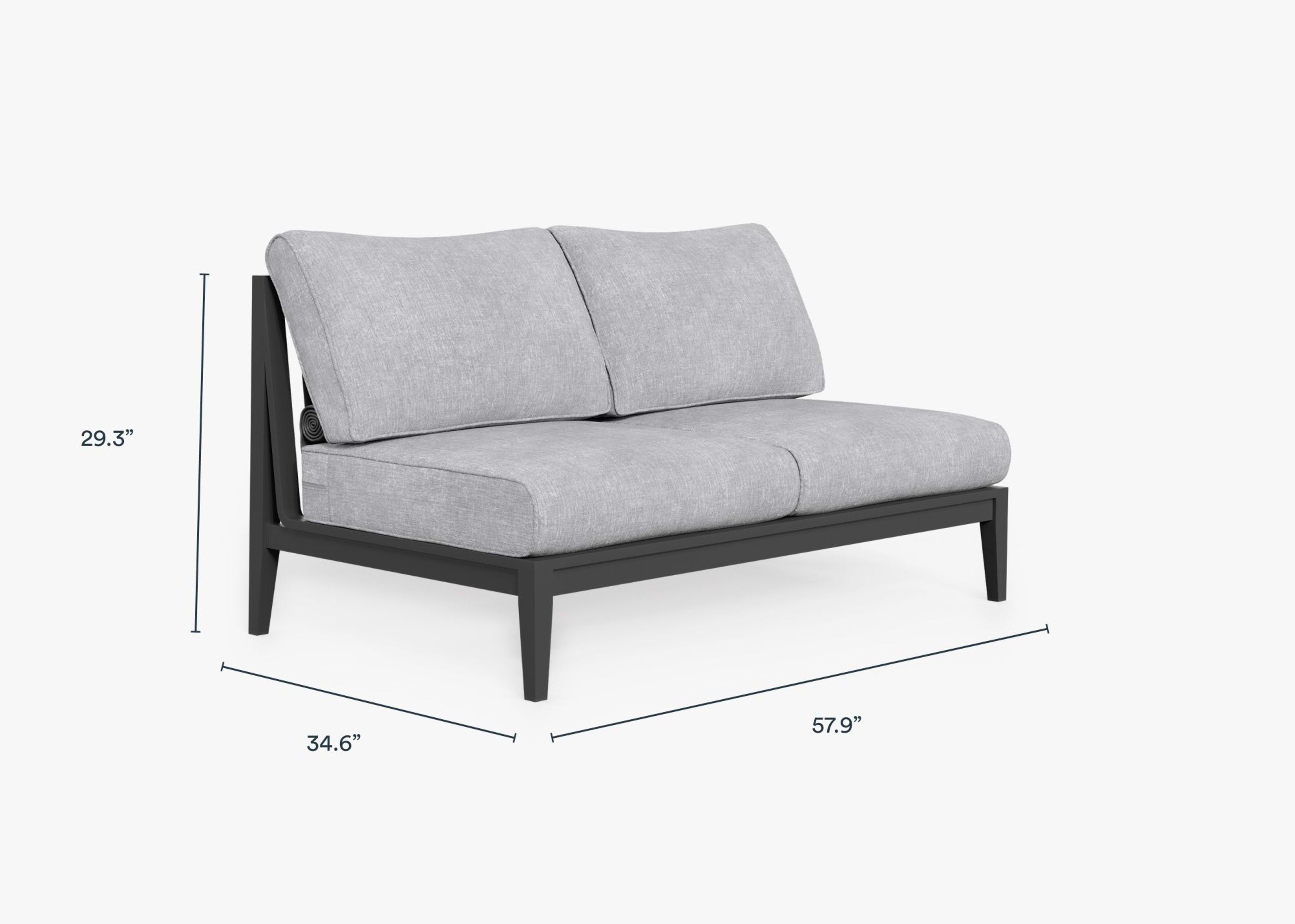Aluminum Outdoor Armless Loveseat By Outer