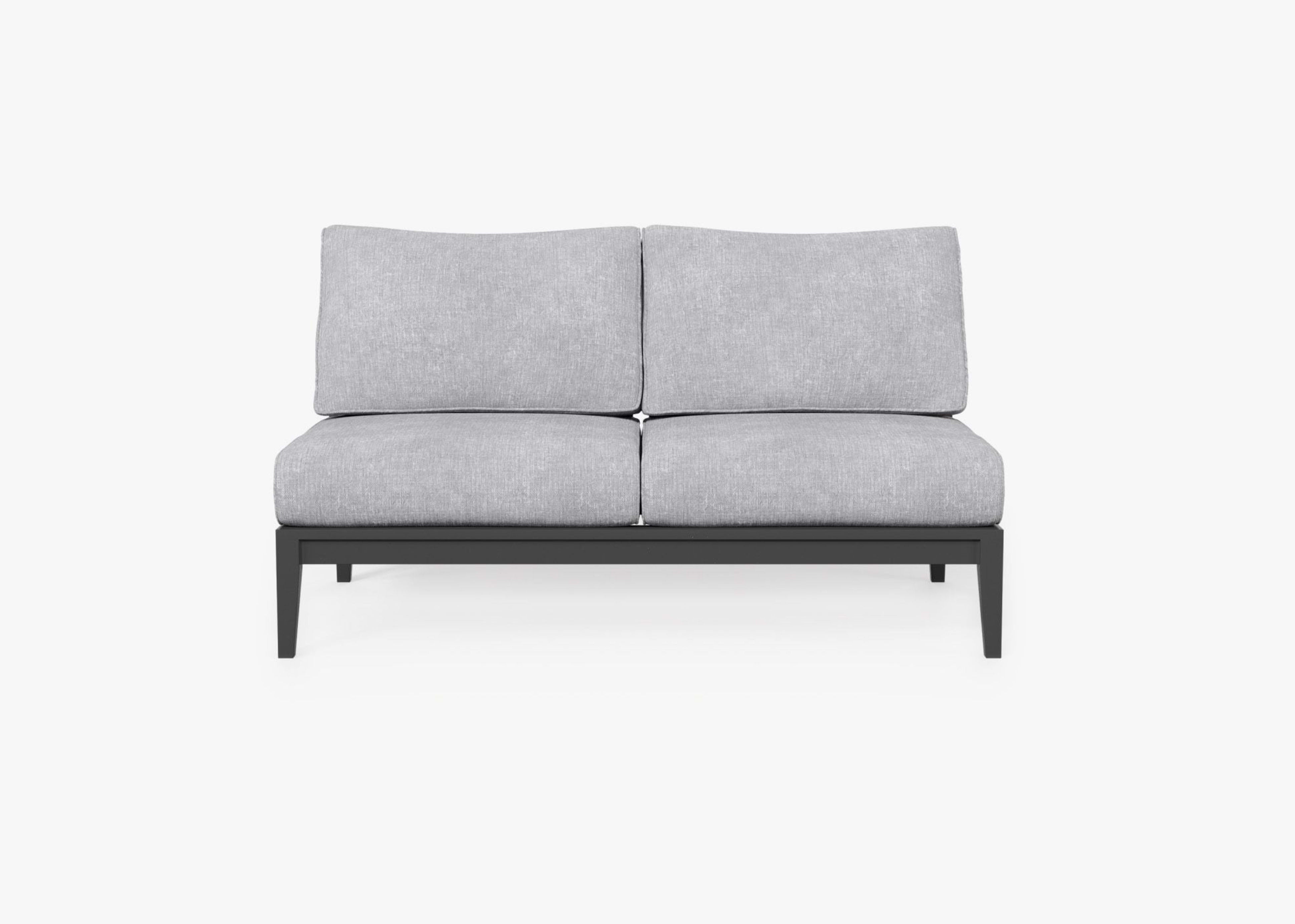 Aluminum Outdoor Armless Loveseat By Outer