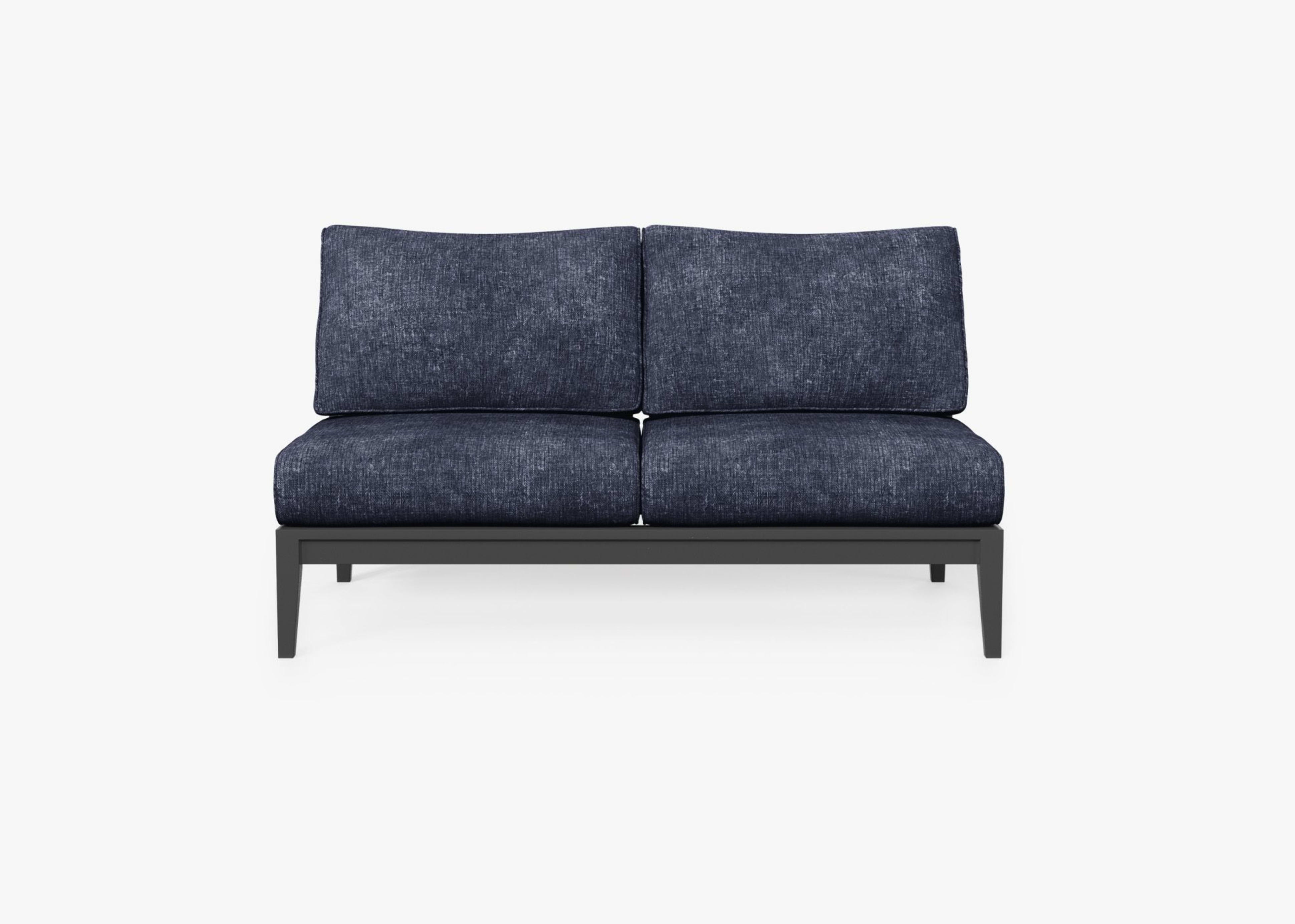 Aluminum Outdoor Armless Loveseat By Outer