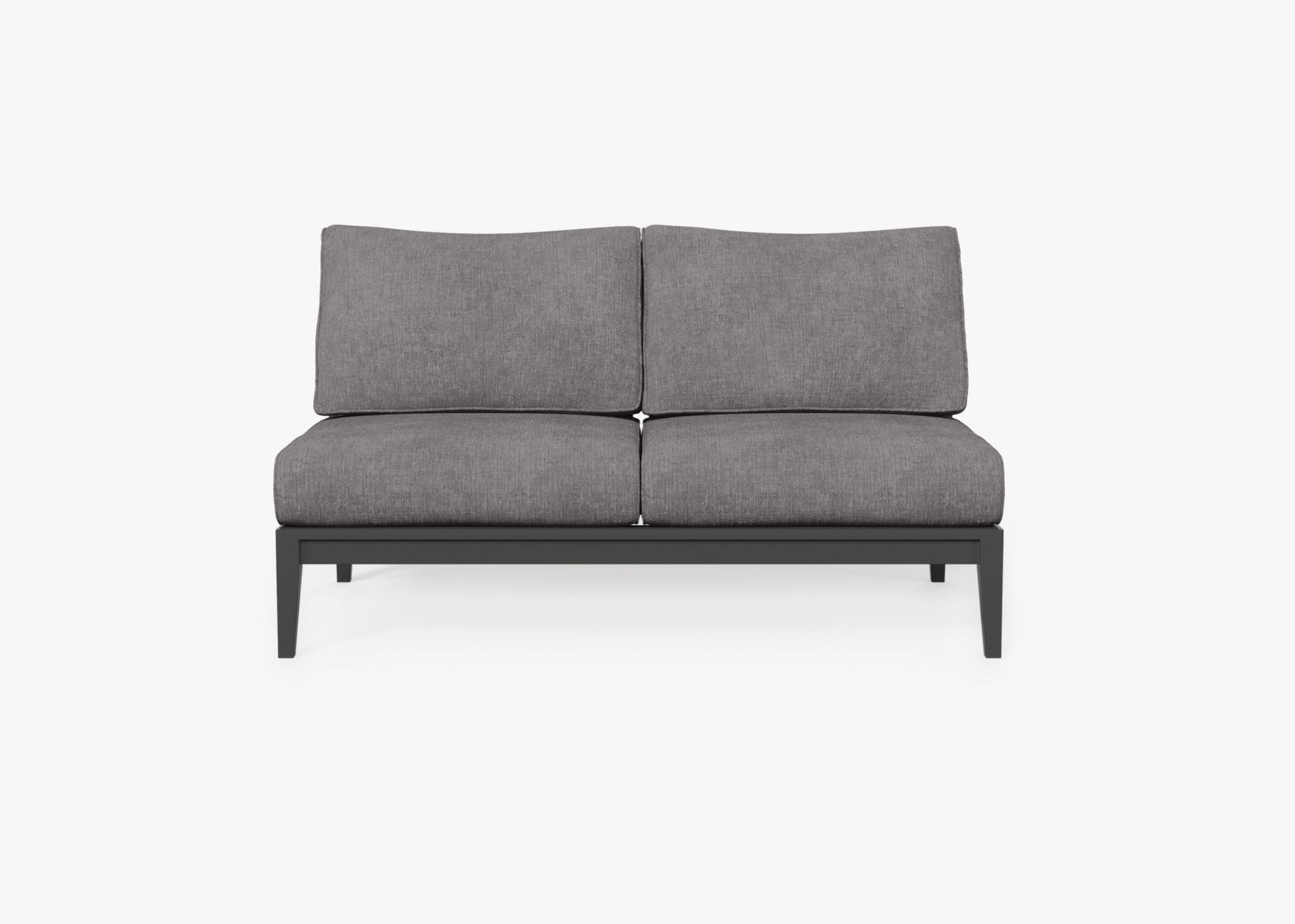Aluminum Outdoor Armless Loveseat By Outer