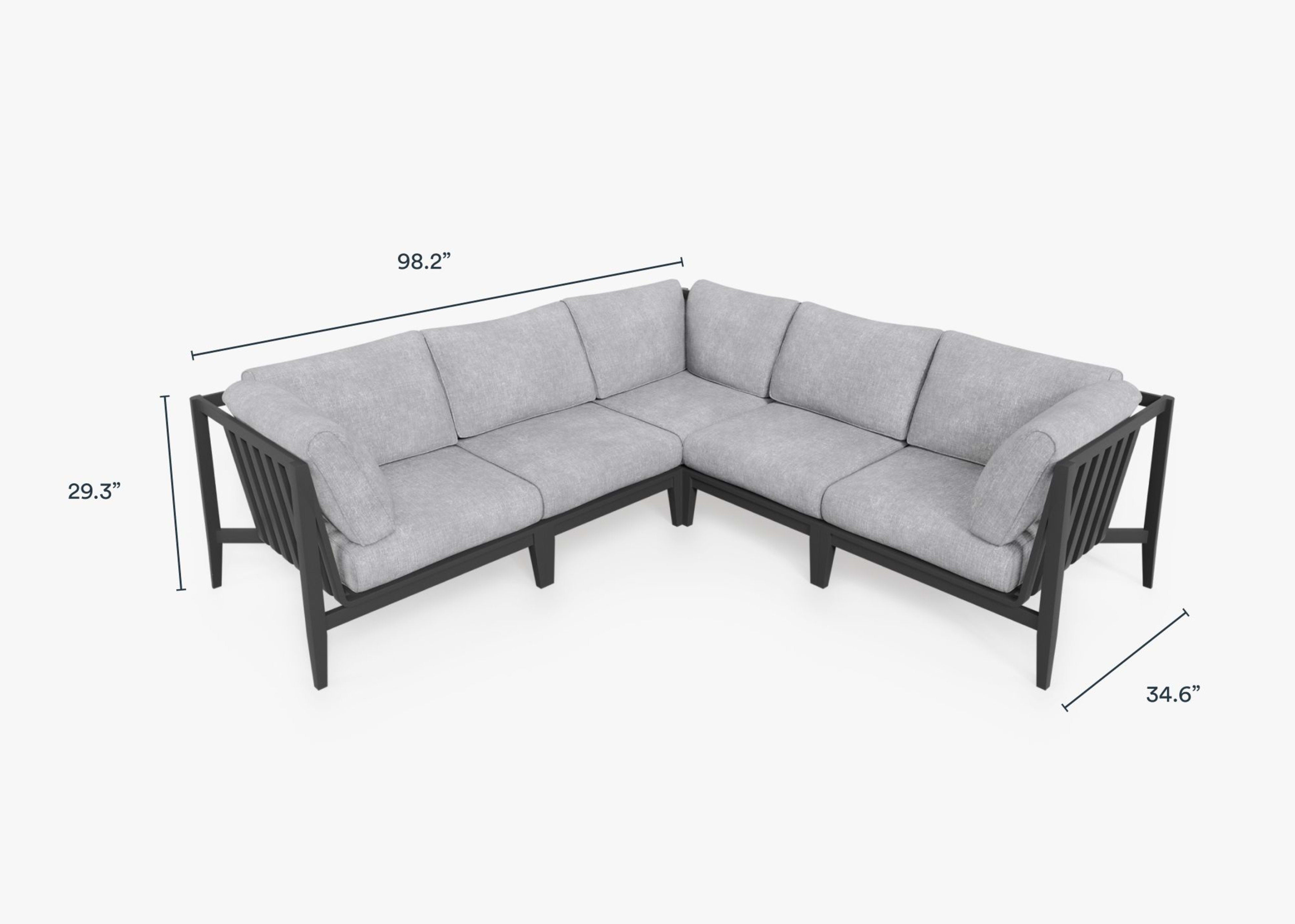 Aluminum Outdoor Corner Sectional - 5 Seat By Outer