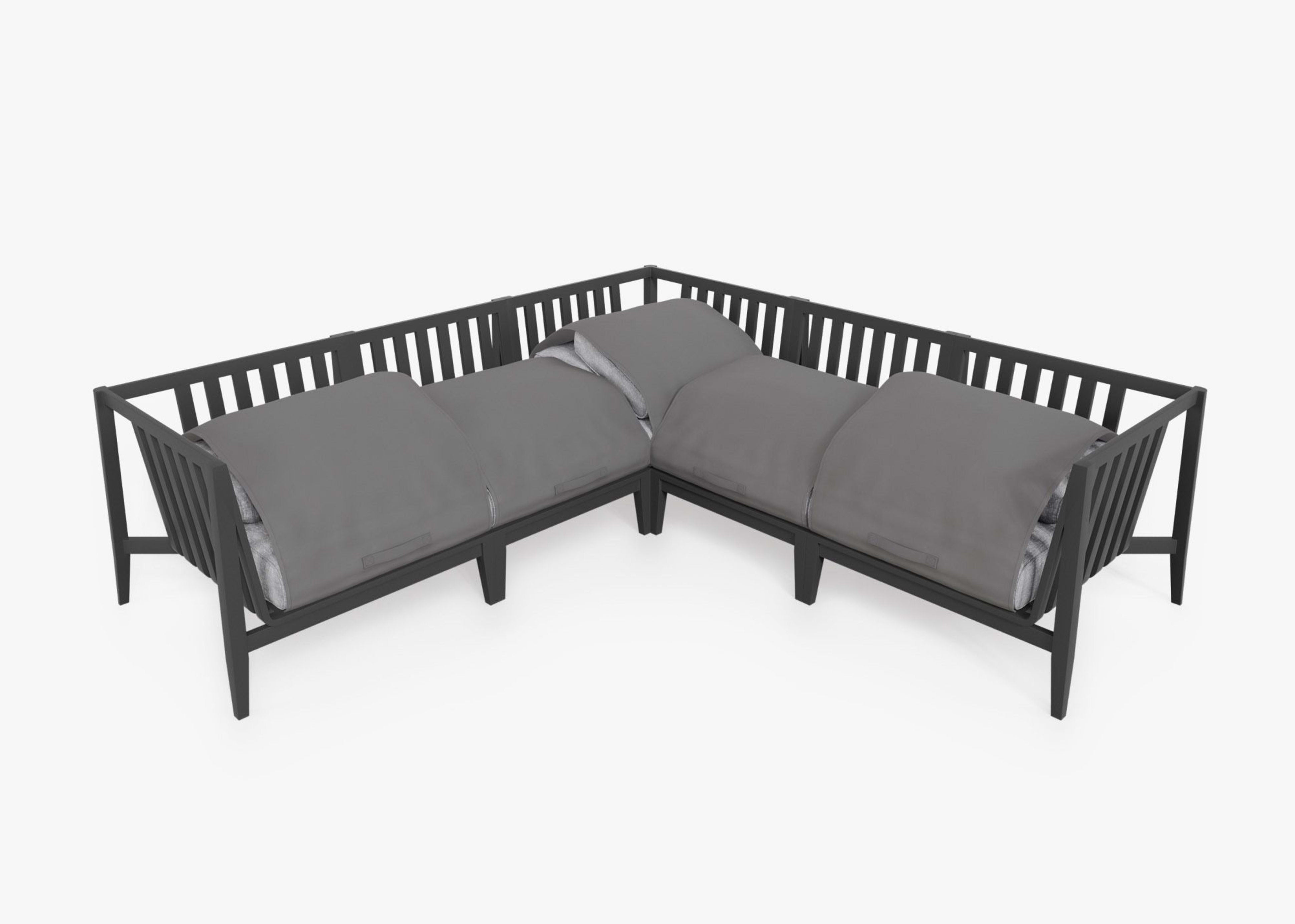 Aluminum Outdoor Corner Sectional - 5 Seat By Outer