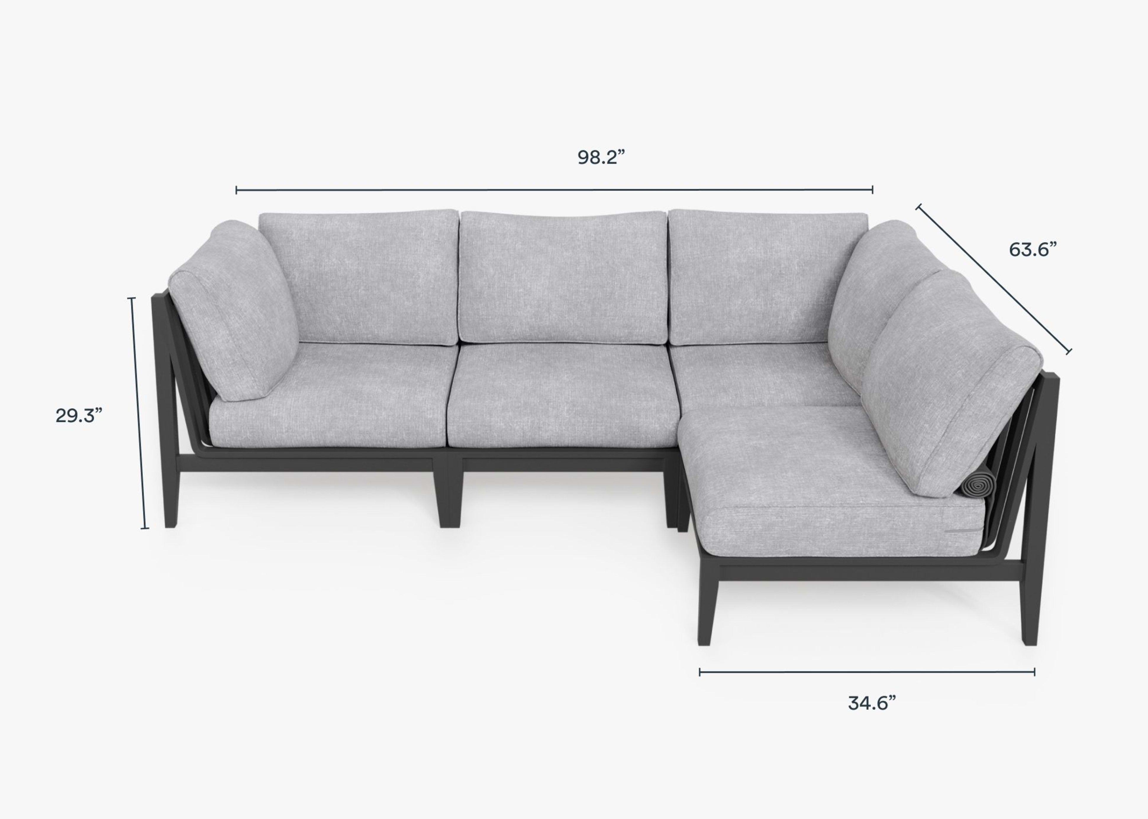 Aluminum Outdoor L Sectional - 4 Seat By Outer