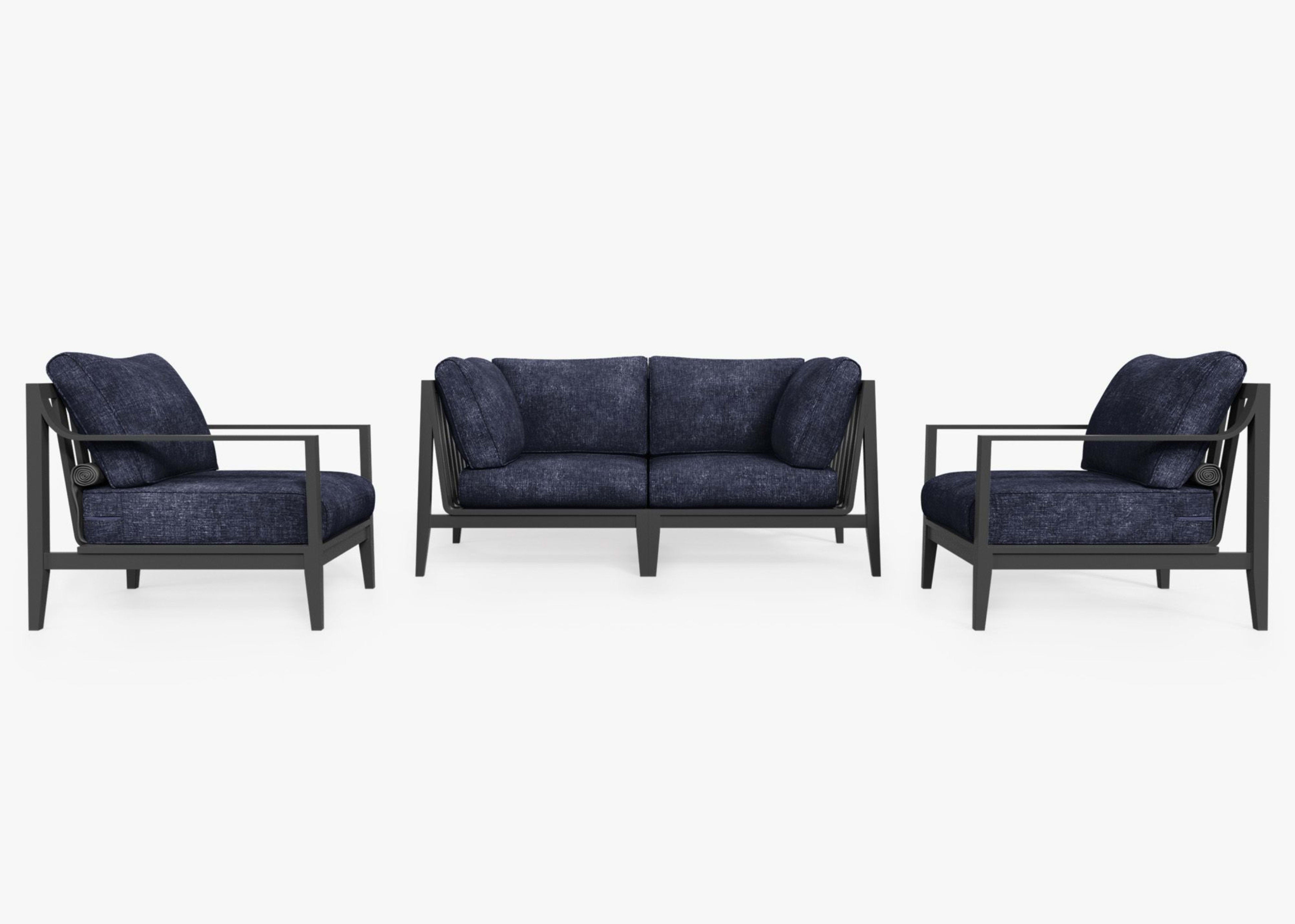 Aluminum Outdoor Loveseat with Armchairs - 4 Seat By Outer