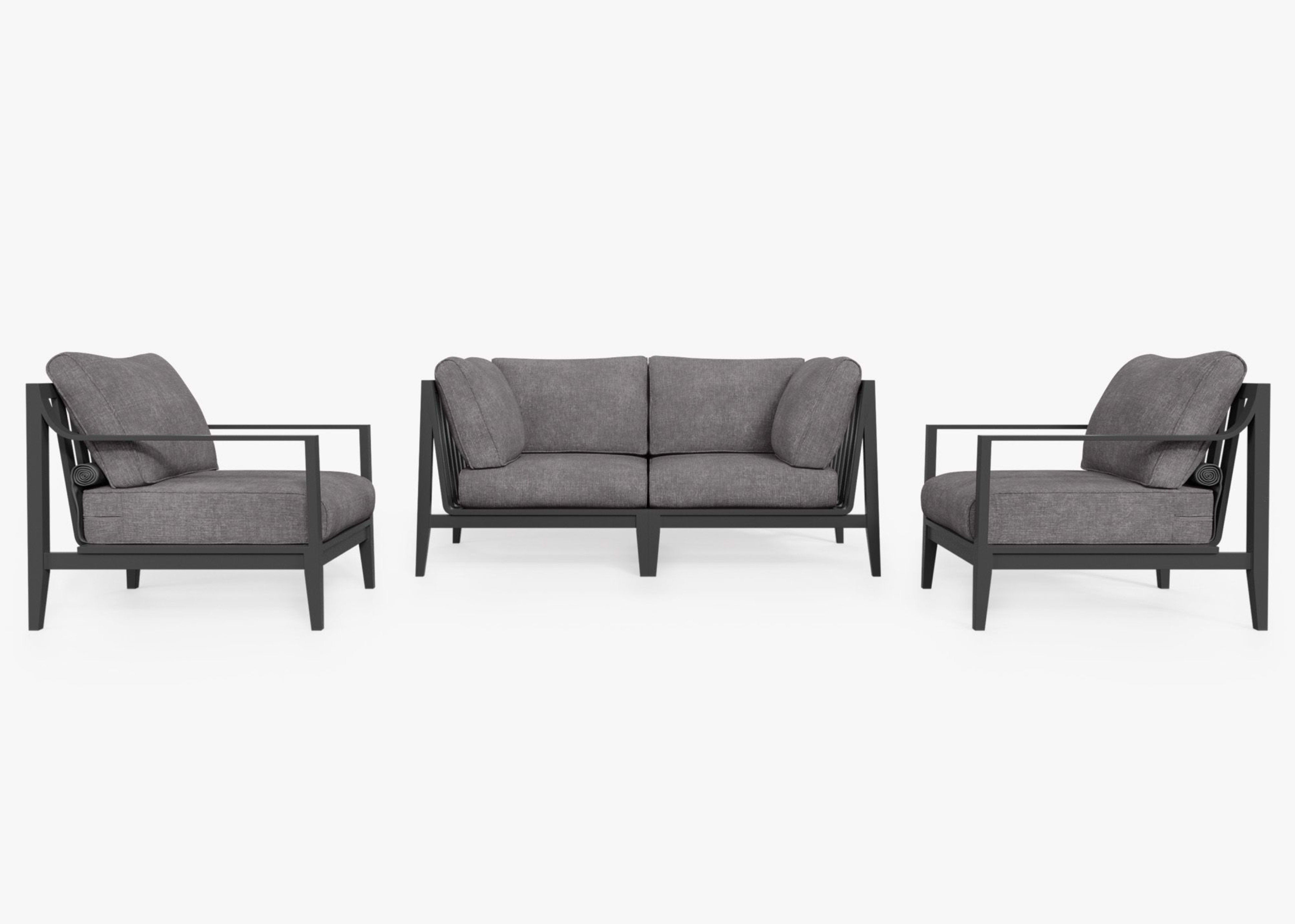 Aluminum Outdoor Loveseat with Armchairs - 4 Seat By Outer