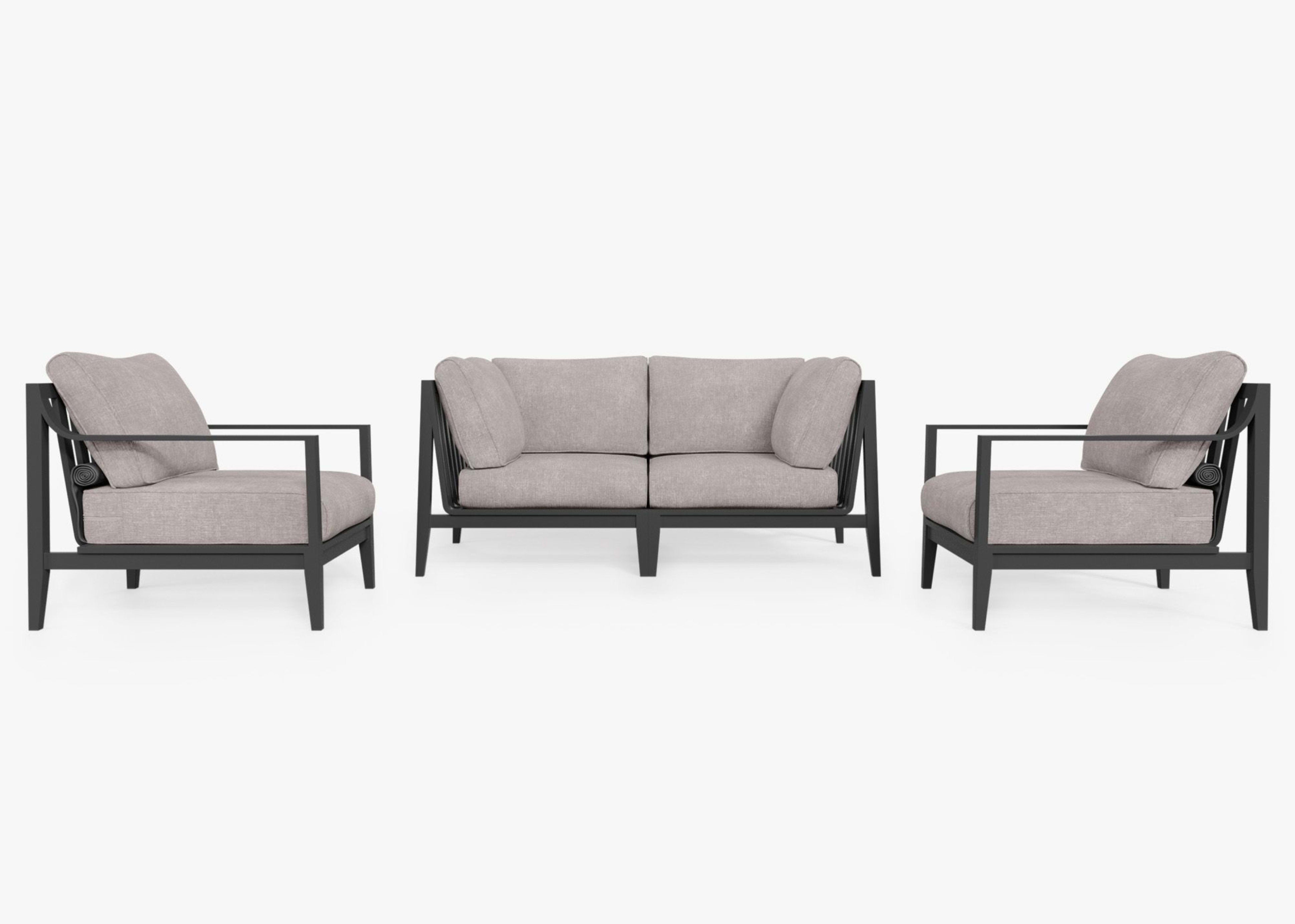 Aluminum Outdoor Loveseat with Armchairs - 4 Seat By Outer
