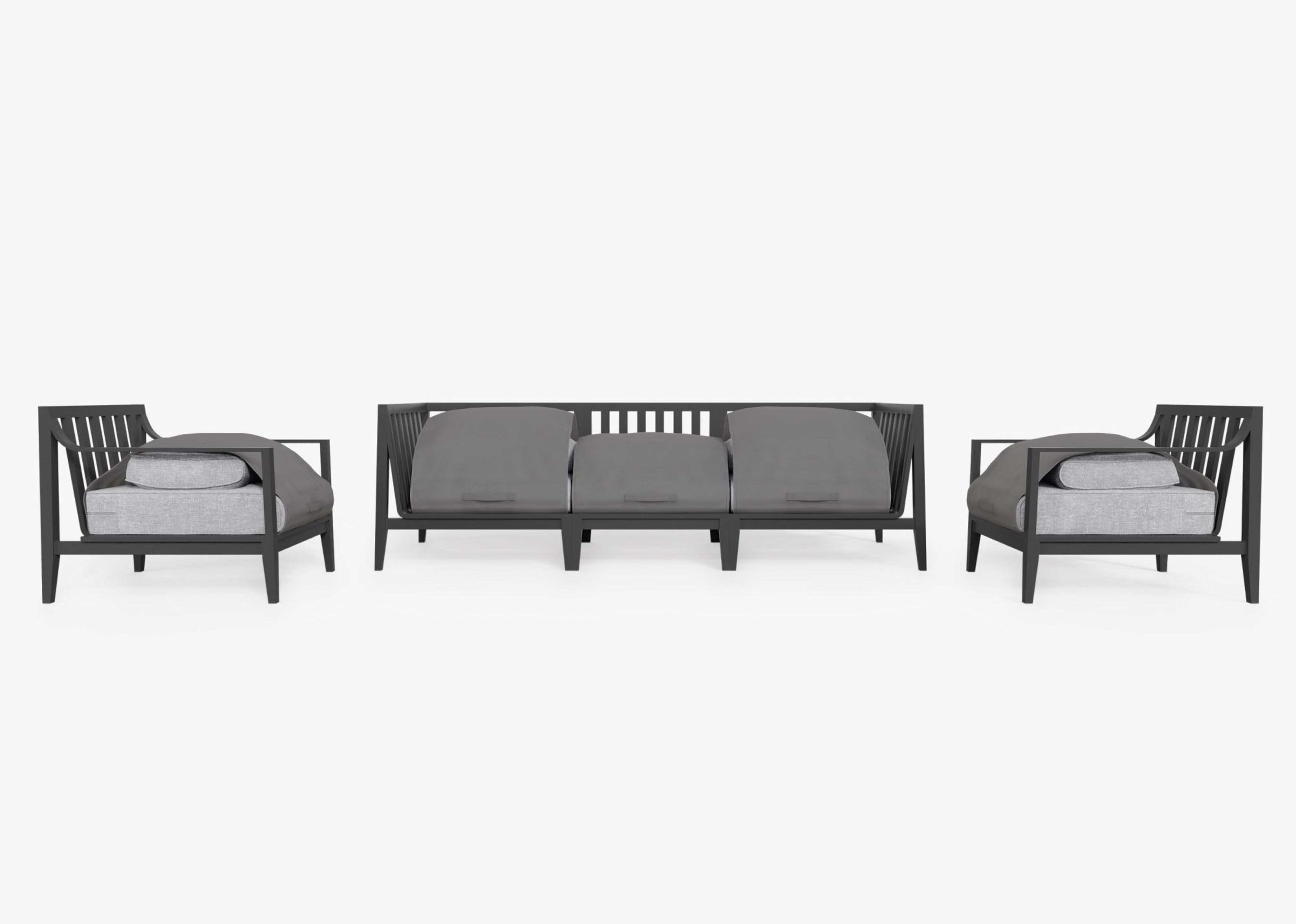 Aluminum Outdoor Sofa with Armchairs - 5 Seat By Outer