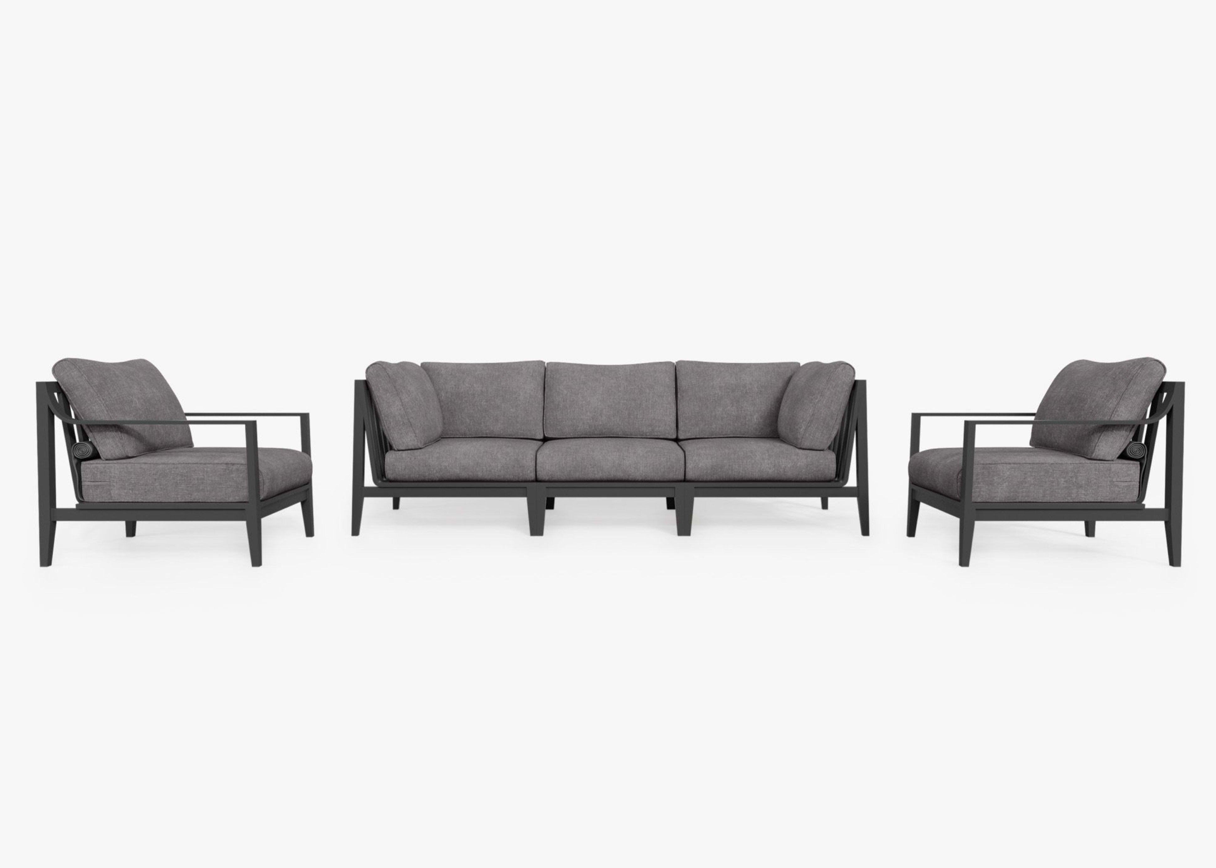Aluminum Outdoor Sofa with Armchairs - 5 Seat By Outer