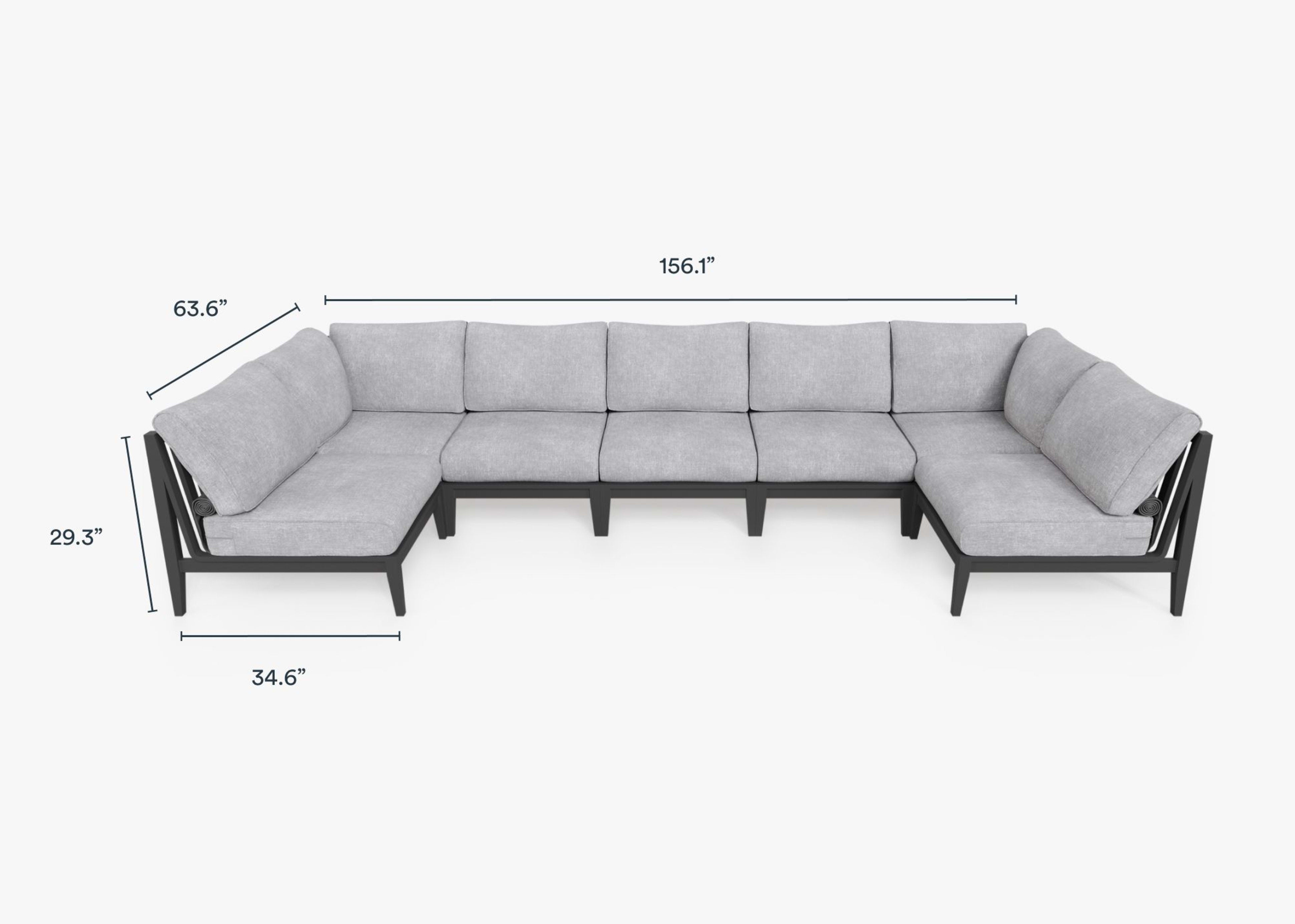 Aluminum Outdoor U Sectional - 7 Seat By Outer