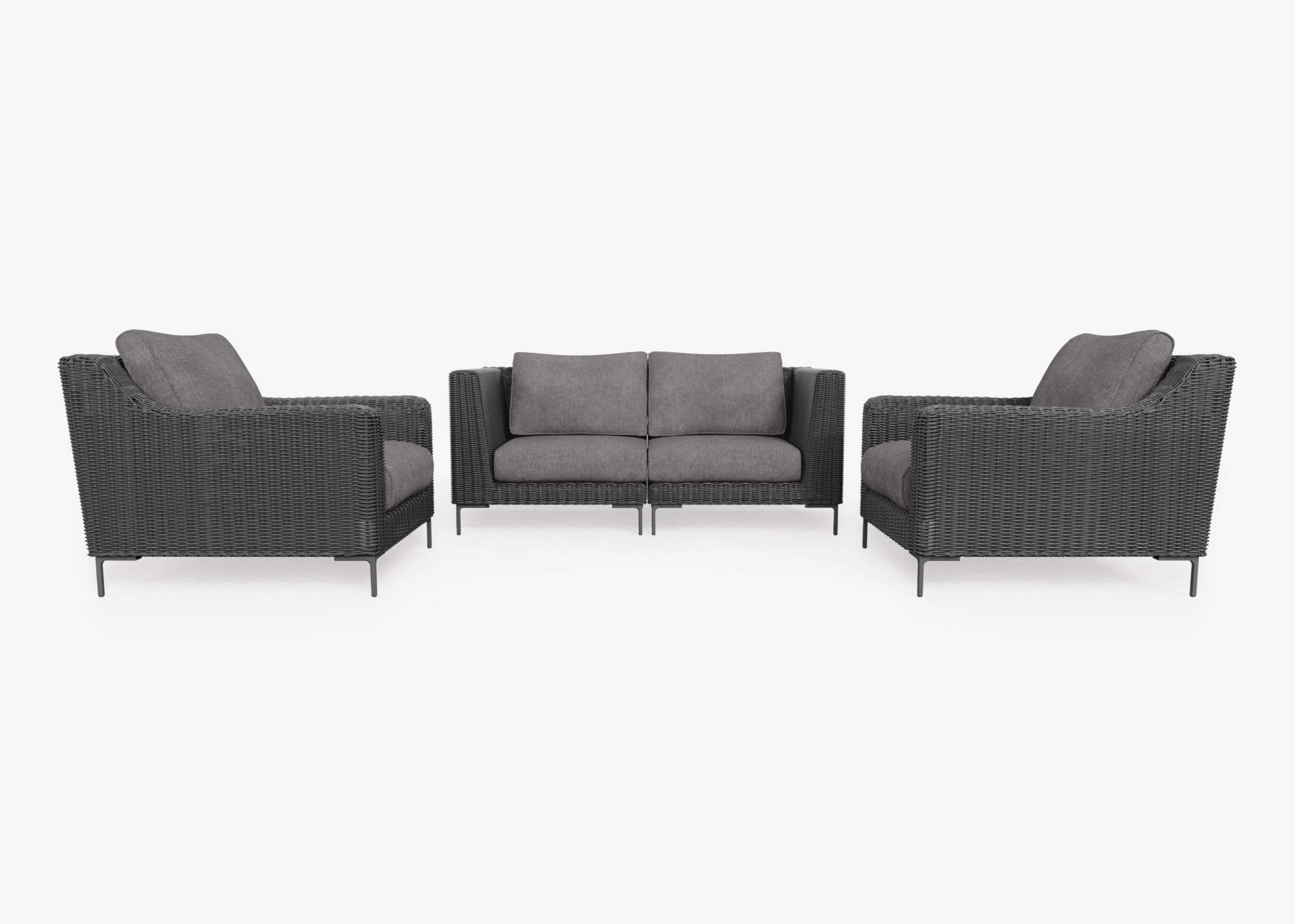 Wicker Outdoor Loveseat with Armchairs - 4 Seat By Outer