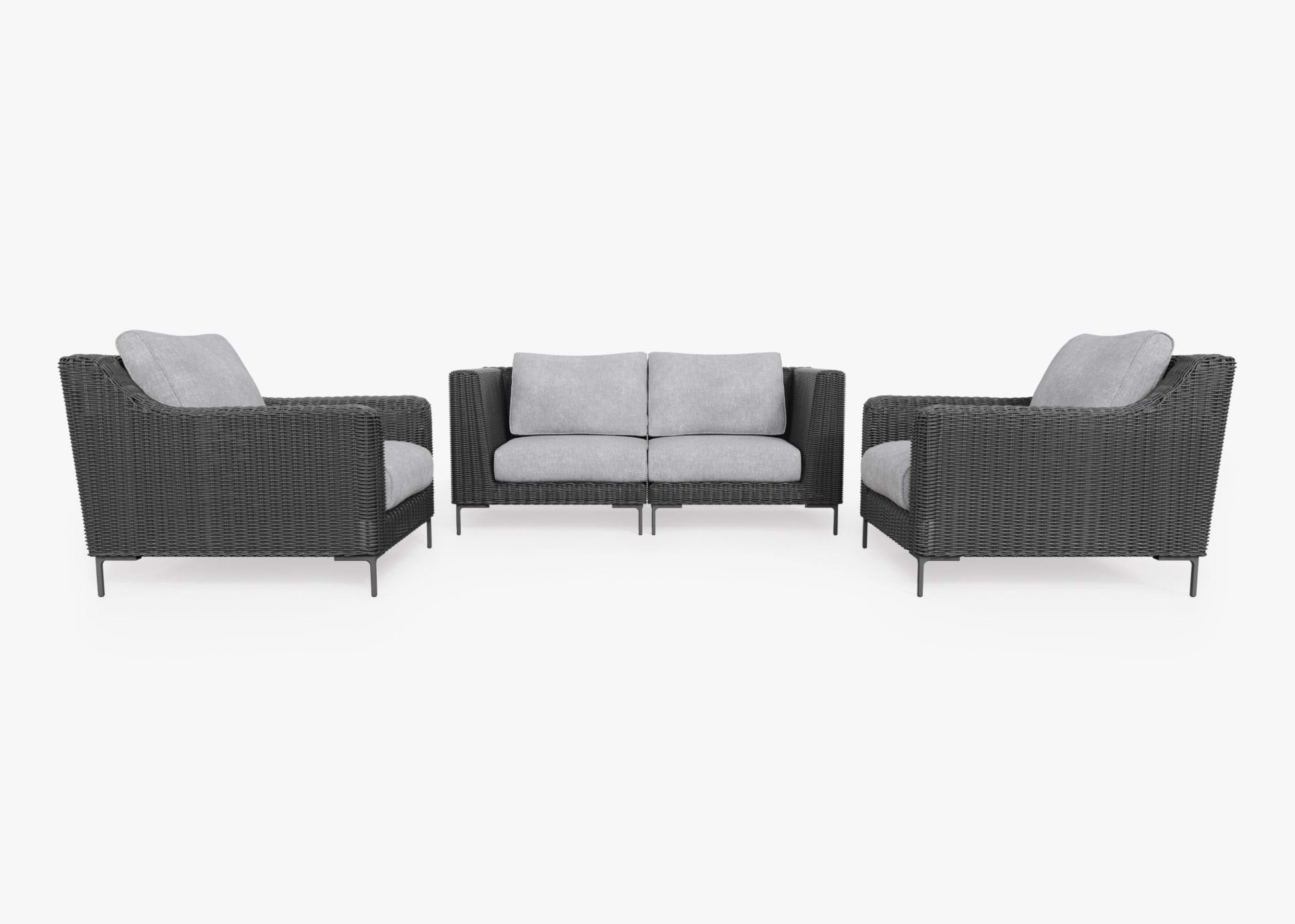 Wicker Outdoor Loveseat with Armchairs - 4 Seat By Outer