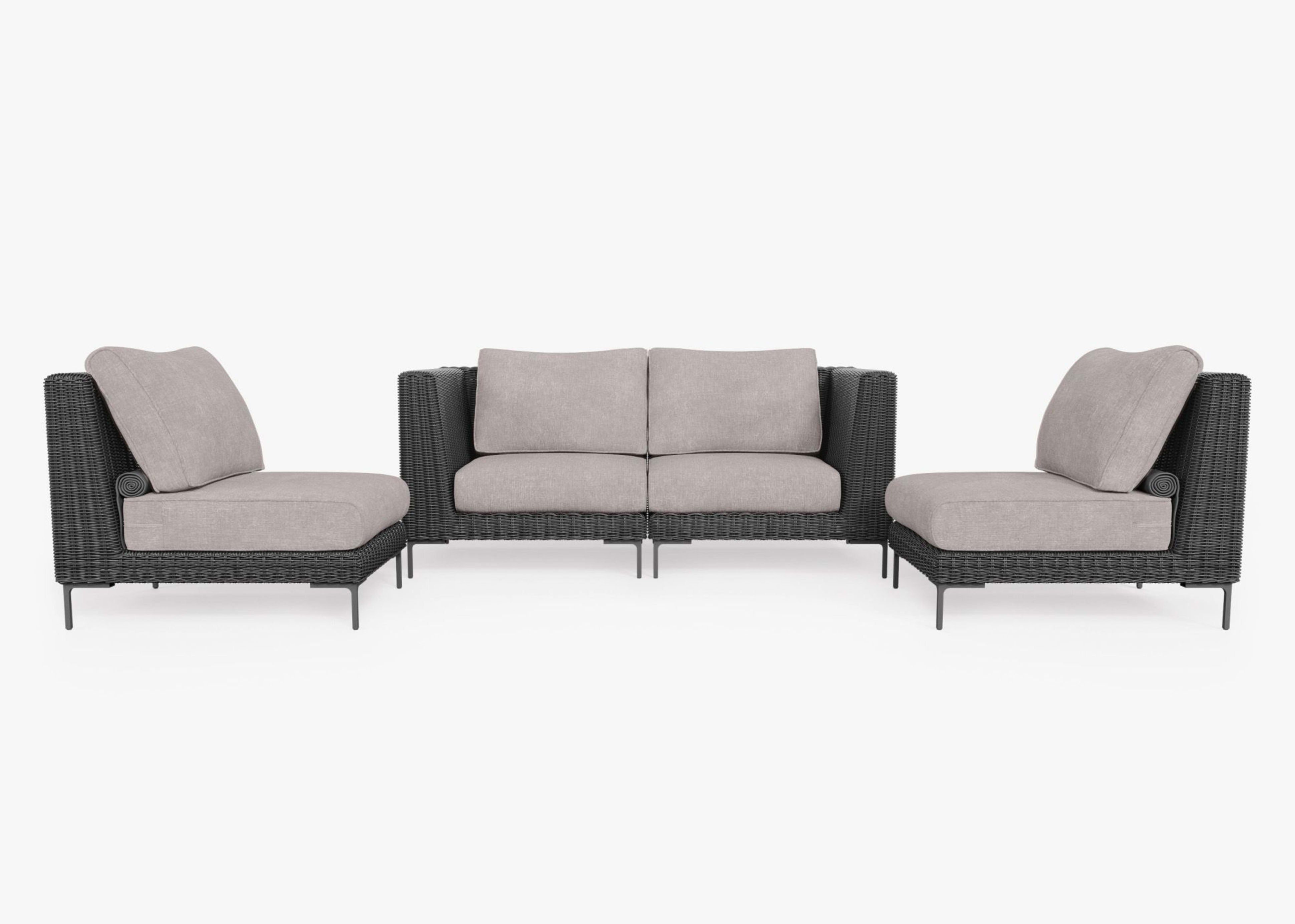 Wicker Outdoor Loveseat with Armless Chairs - 4 Seat By Outer