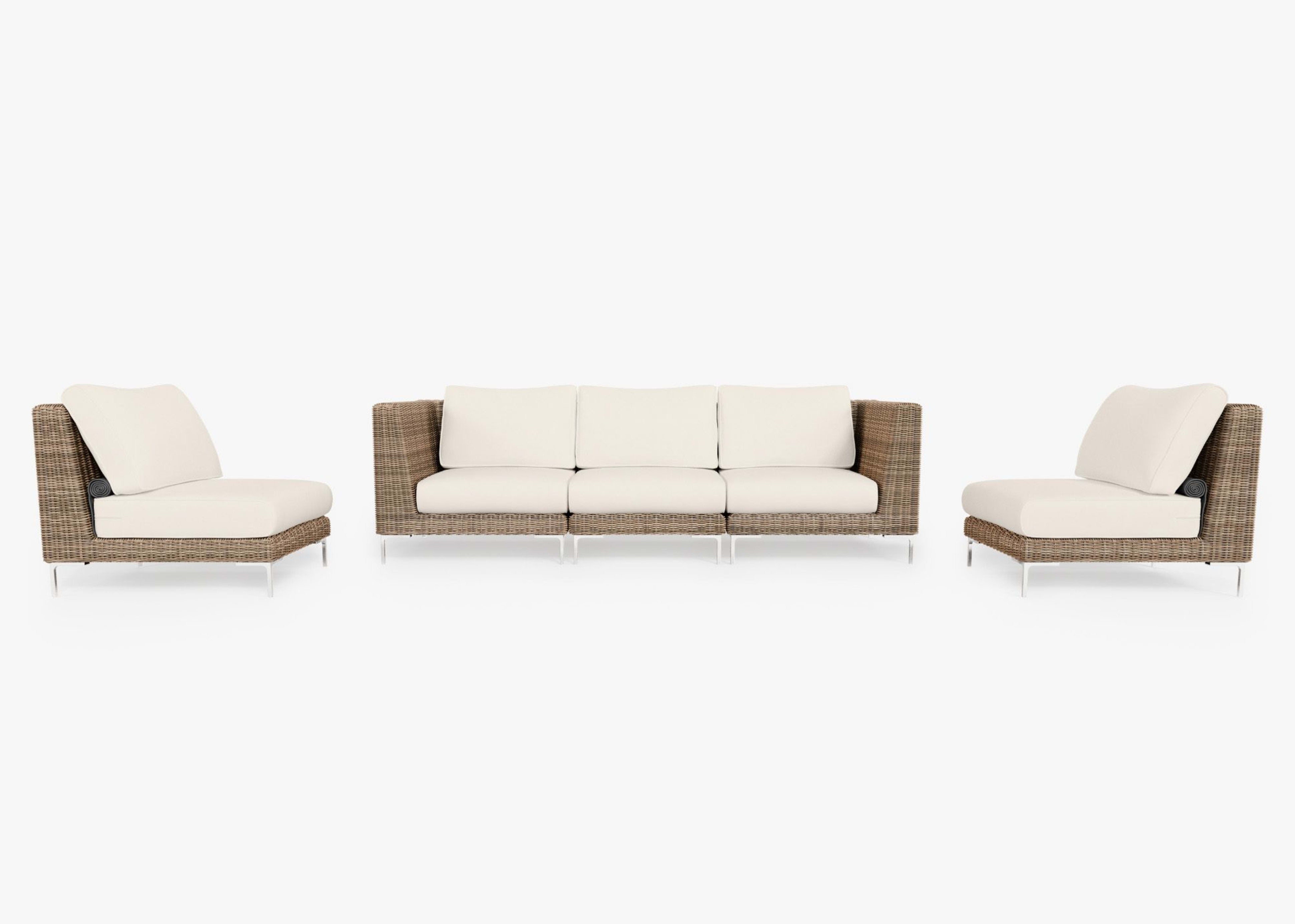 Wicker Outdoor Sofa with Armless Chairs - 5 Seat By Outer