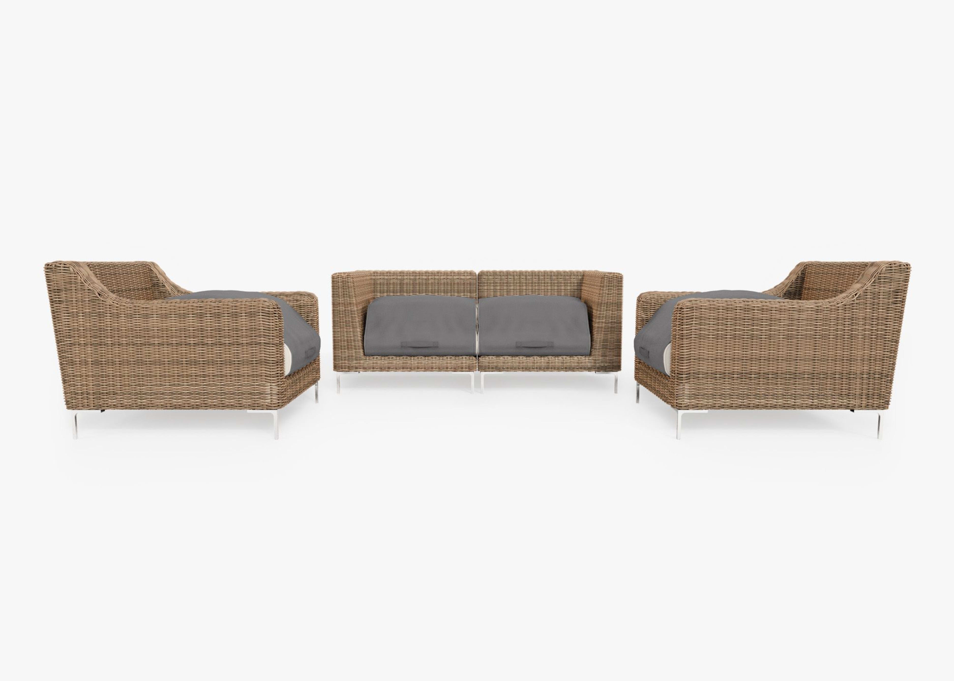 Wicker Outdoor Loveseat with Armchairs - 4 Seat By Outer