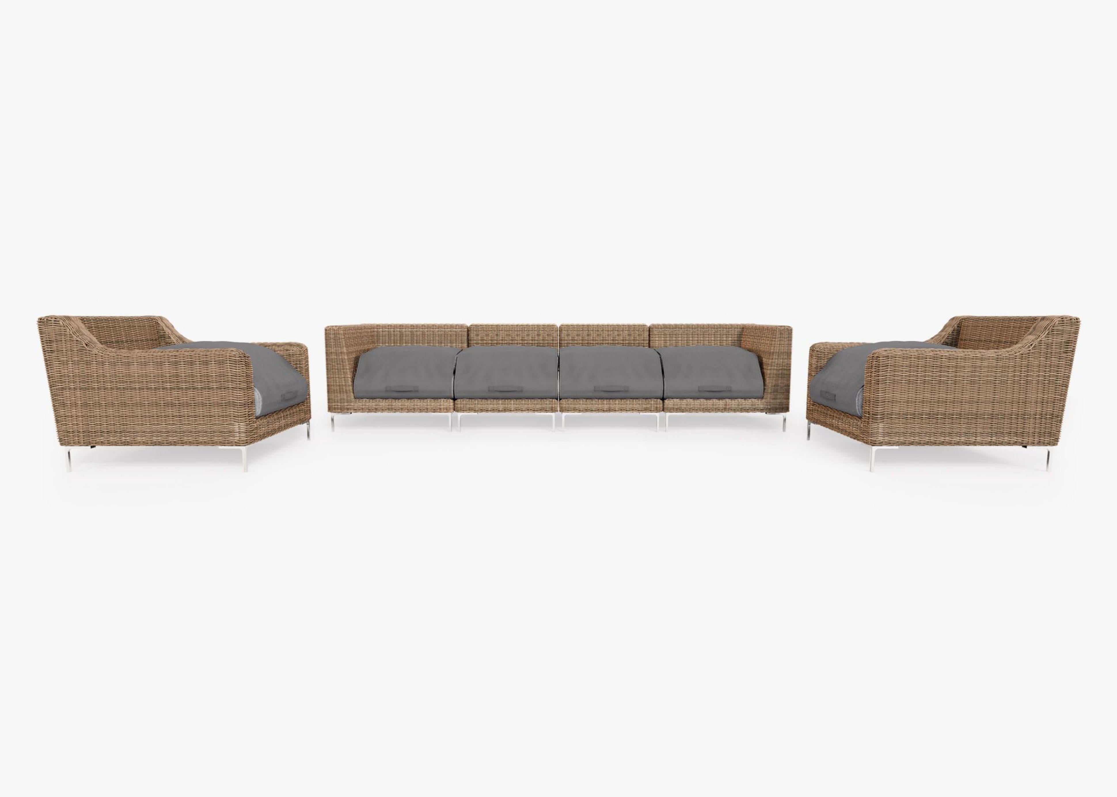 Wicker Outdoor Sofa with Armchairs - 6 Seat By Outer