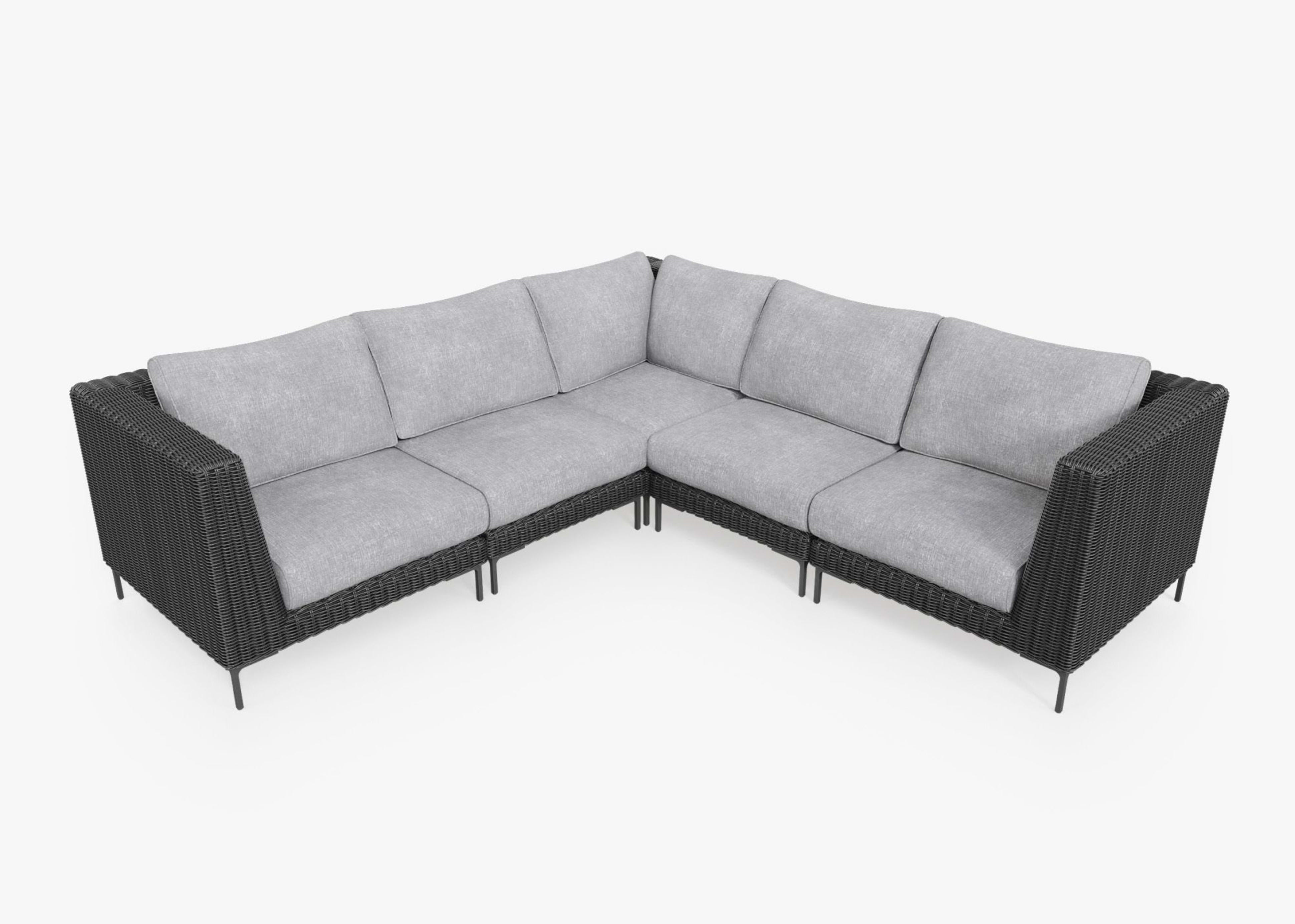 Wicker Outdoor Corner Sectional - 5 Seat By Outer