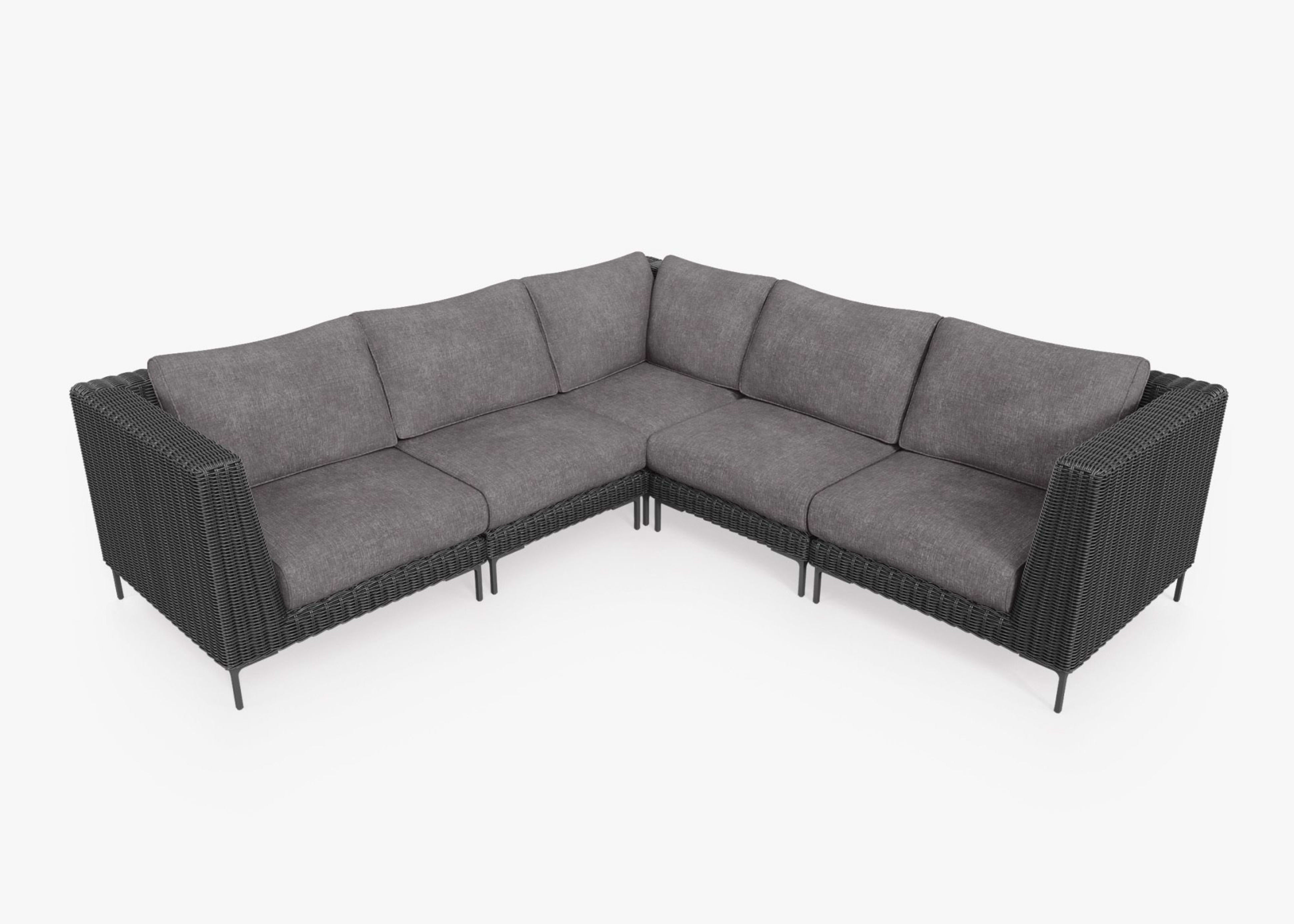 Wicker Outdoor Corner Sectional - 5 Seat By Outer