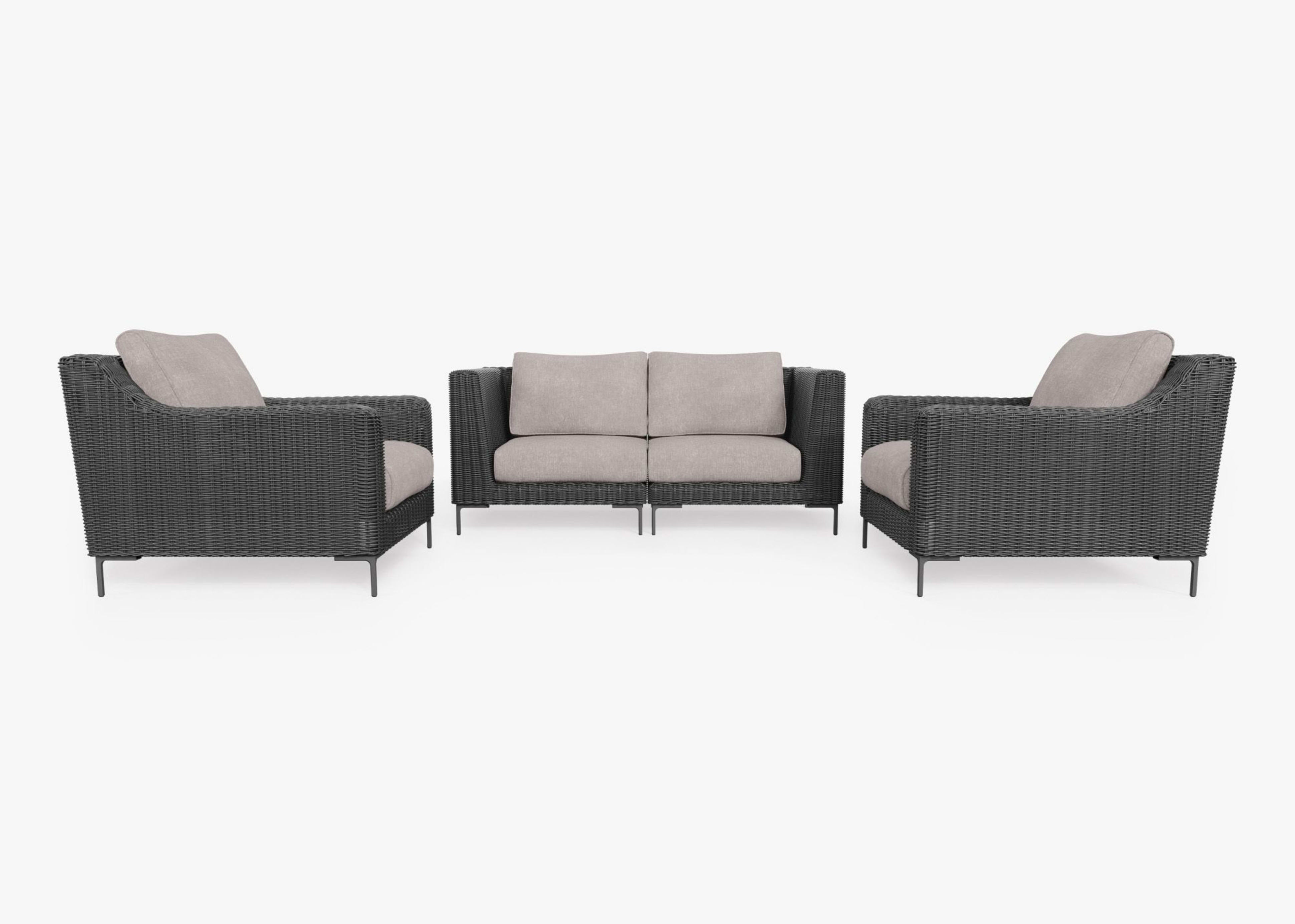Wicker Outdoor Loveseat with Armchairs - 4 Seat By Outer