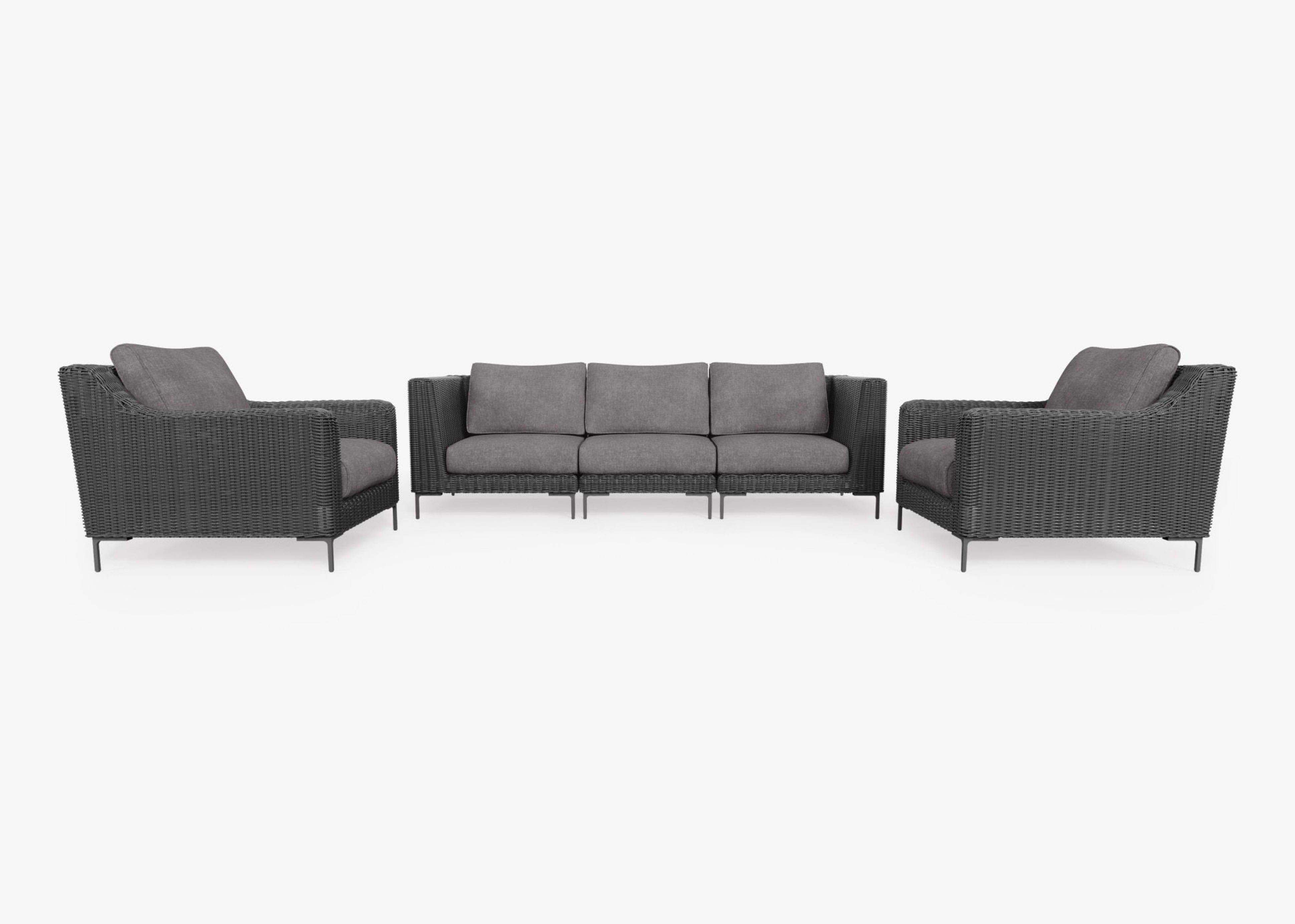 Wicker Outdoor Sofa with Armchairs - 5 Seat By Outer