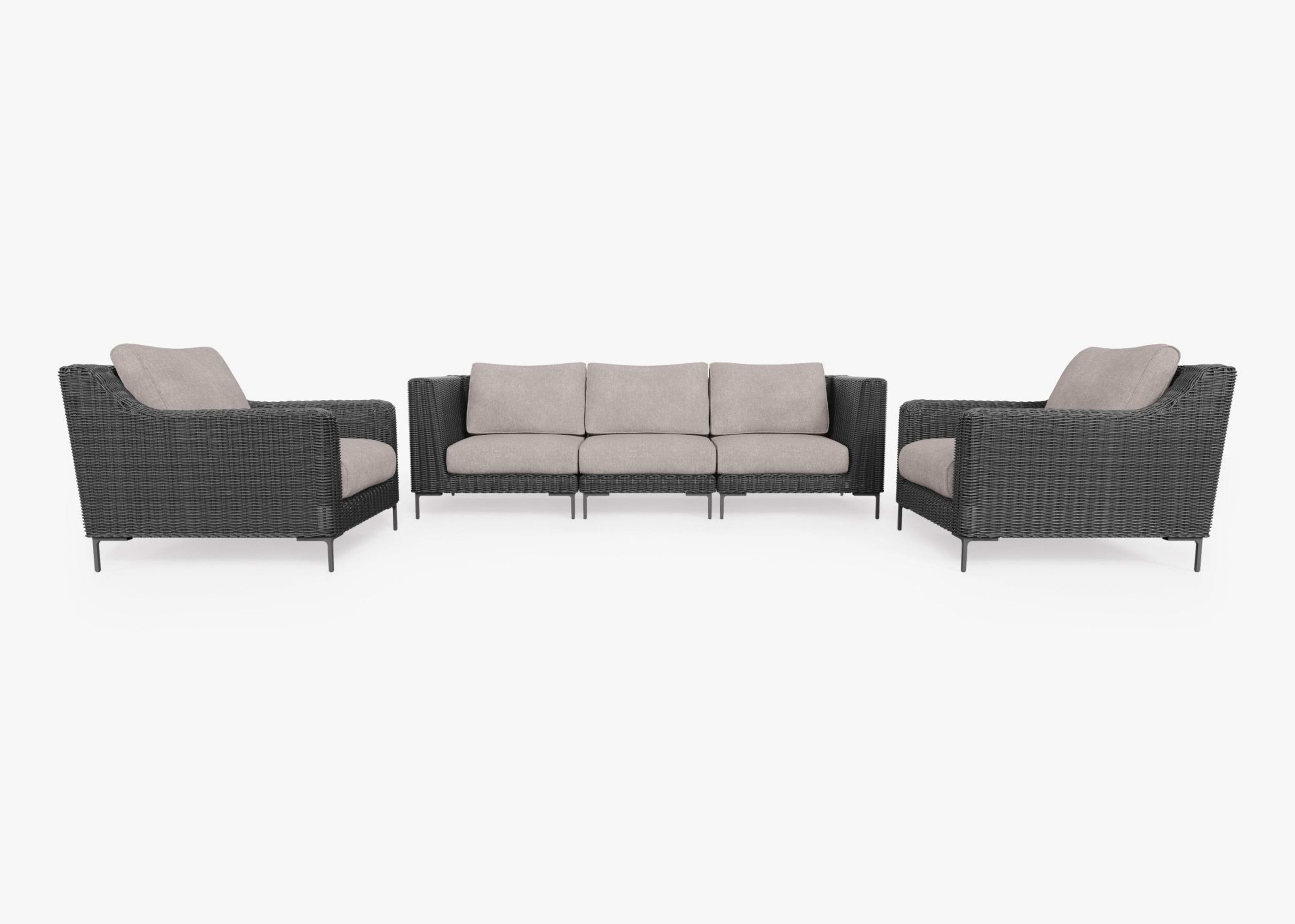 Wicker Outdoor Sofa with Armchairs - 5 Seat By Outer