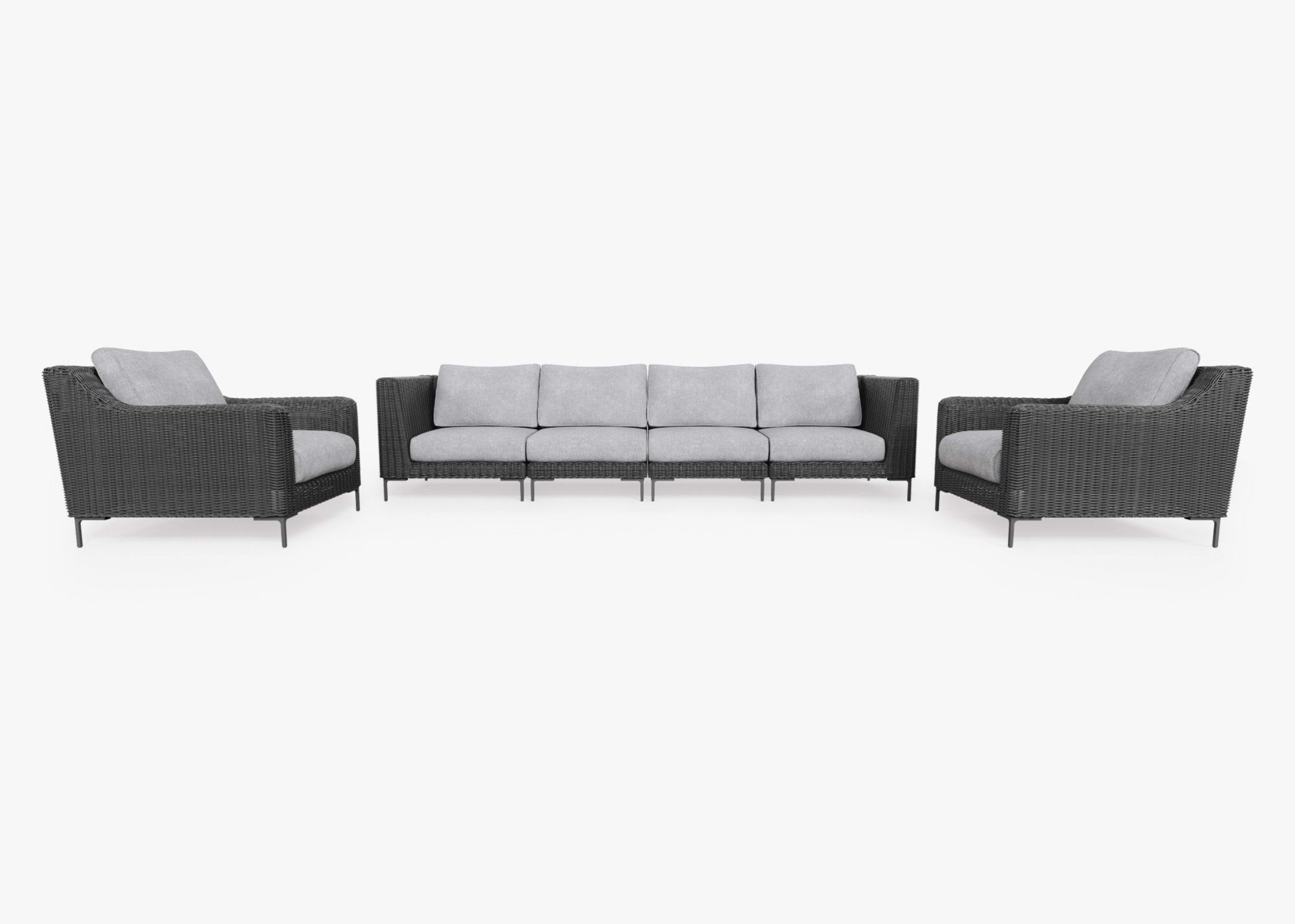 Wicker Outdoor Sofa with Armchairs - 6 Seat By Outer