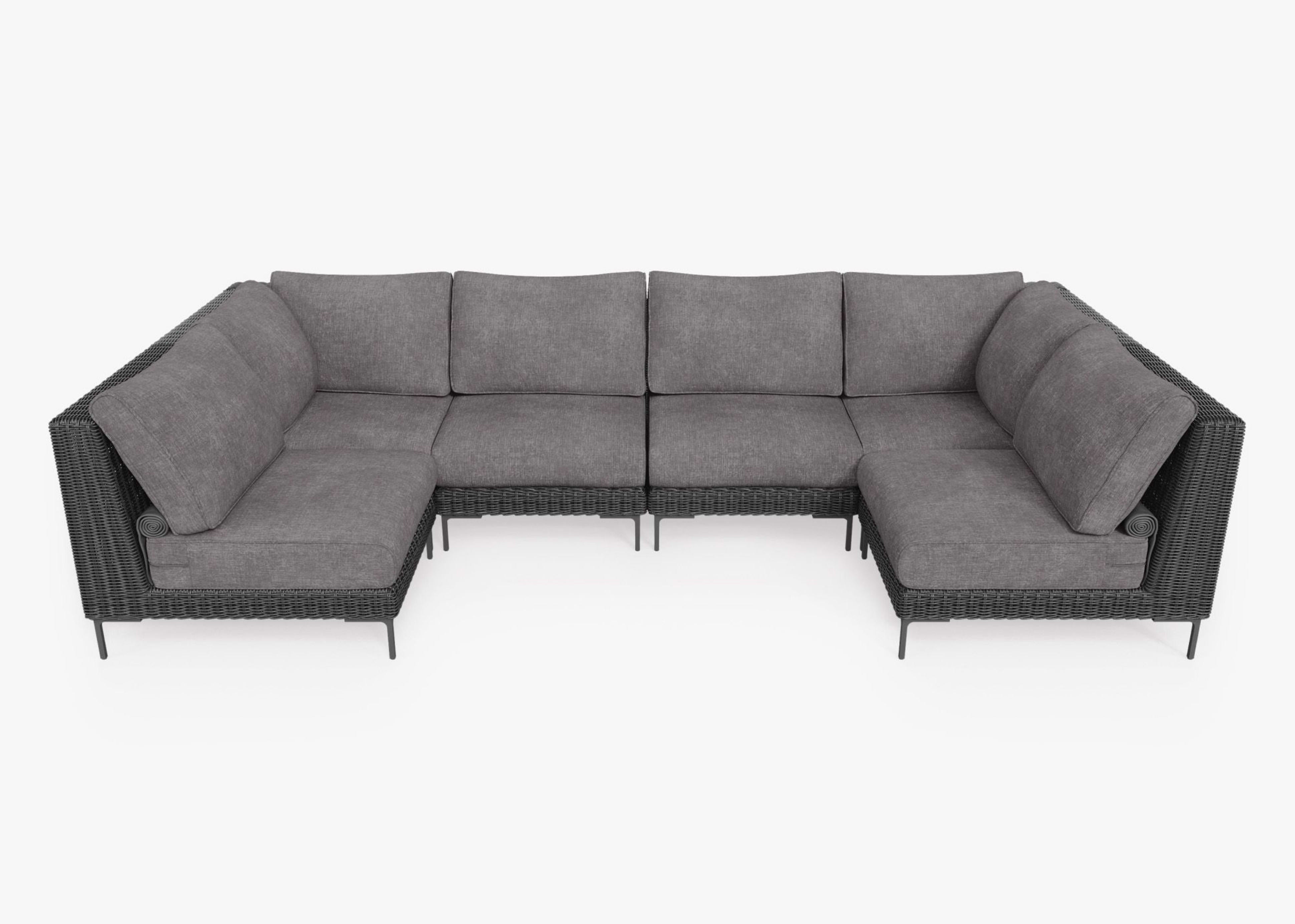 Wicker Outdoor U Sectional - 6 Seat By Outer