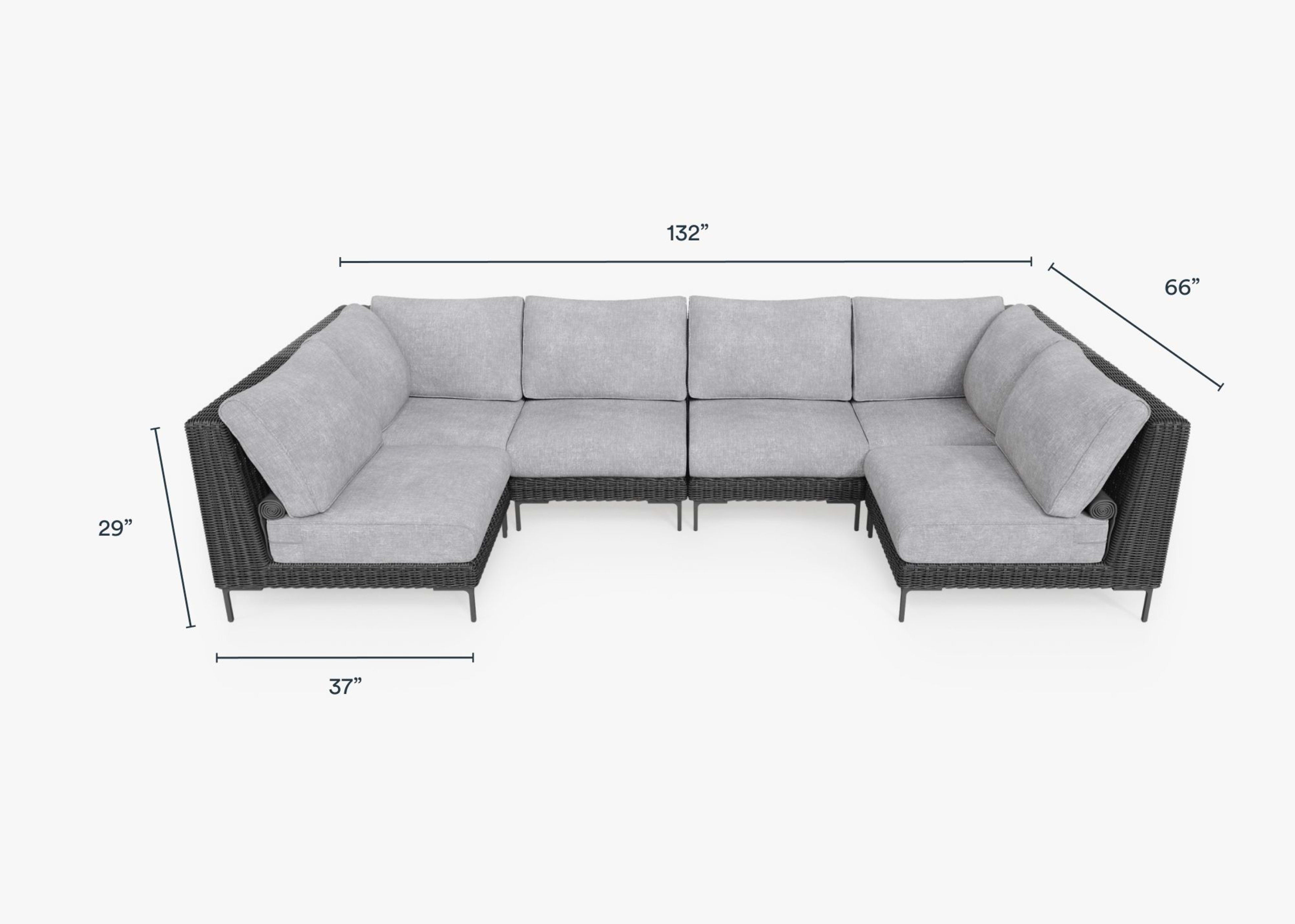 Wicker Outdoor U Sectional - 6 Seat By Outer