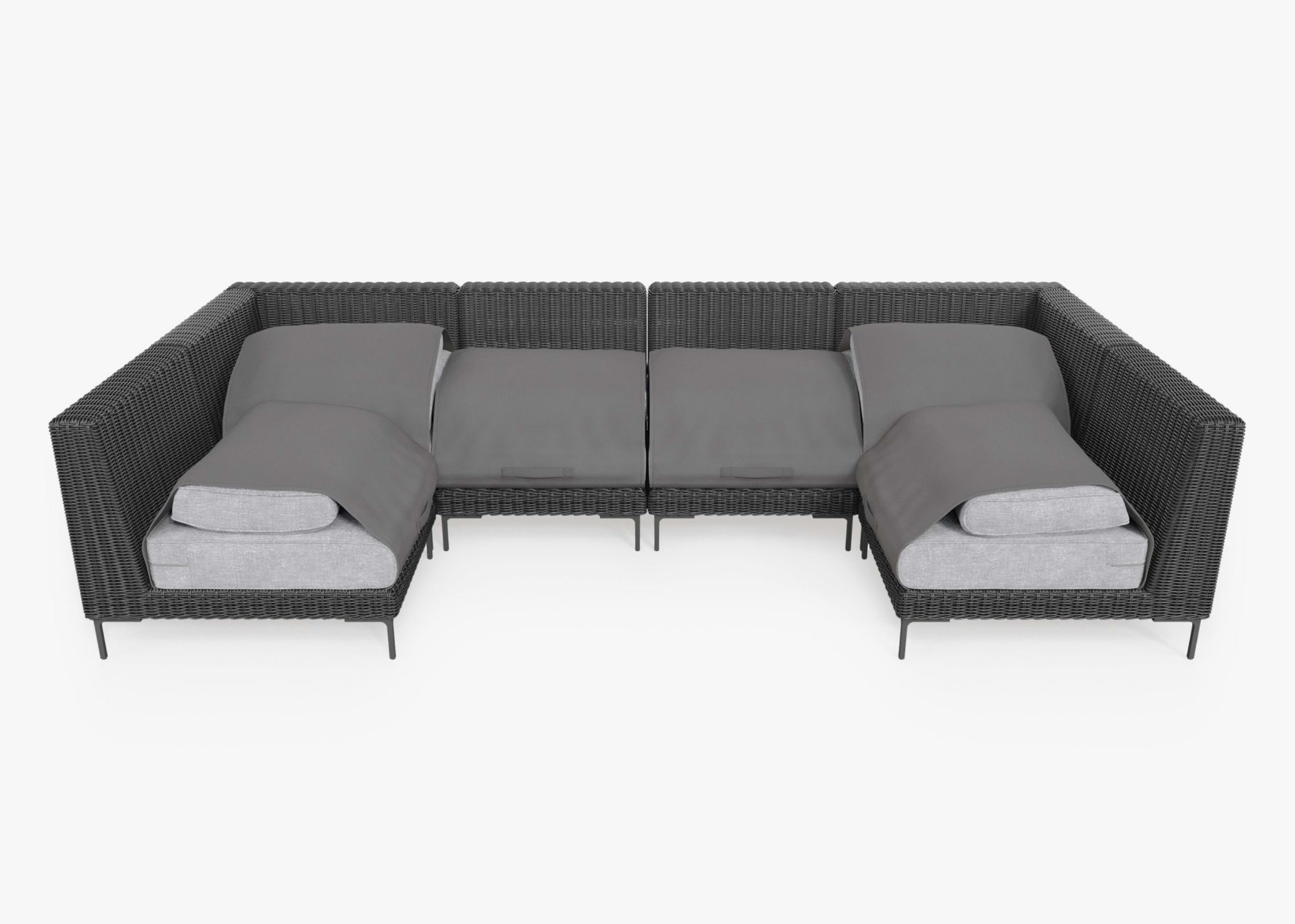 Wicker Outdoor U Sectional - 6 Seat By Outer