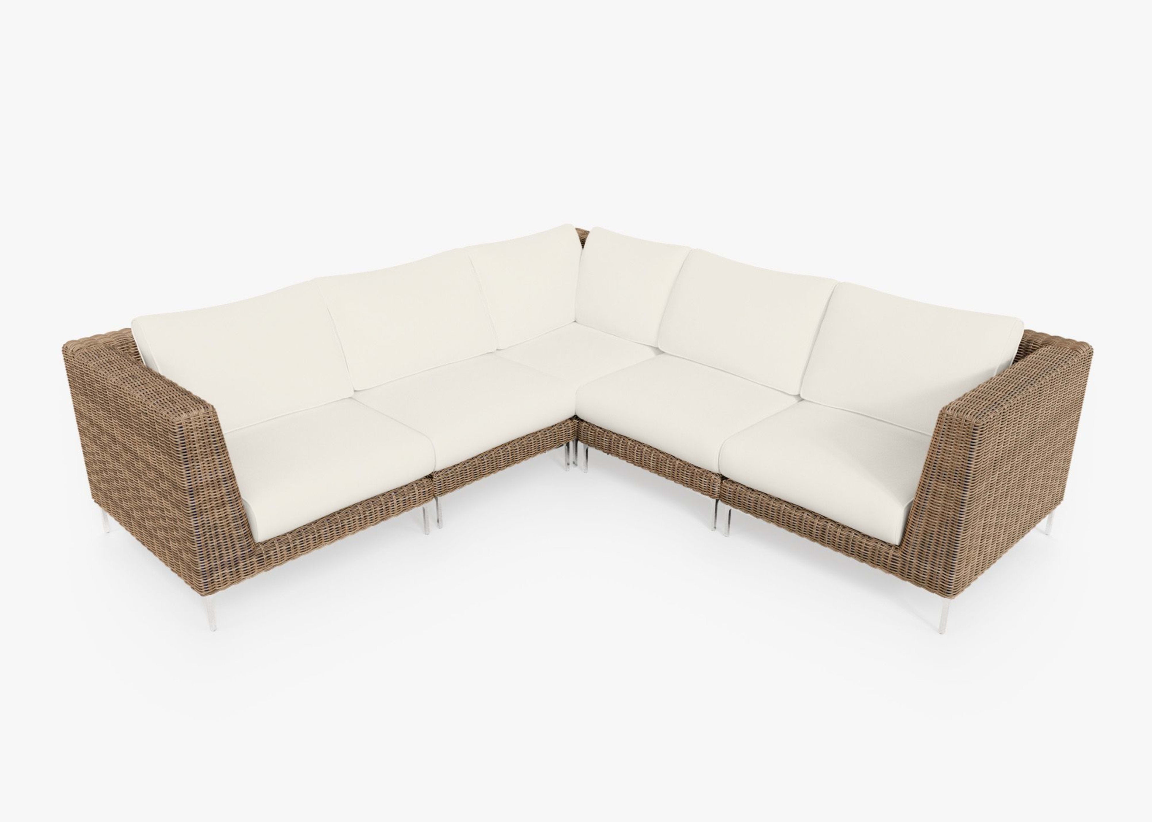Wicker Outdoor Corner Sectional - 5 Seat By Outer