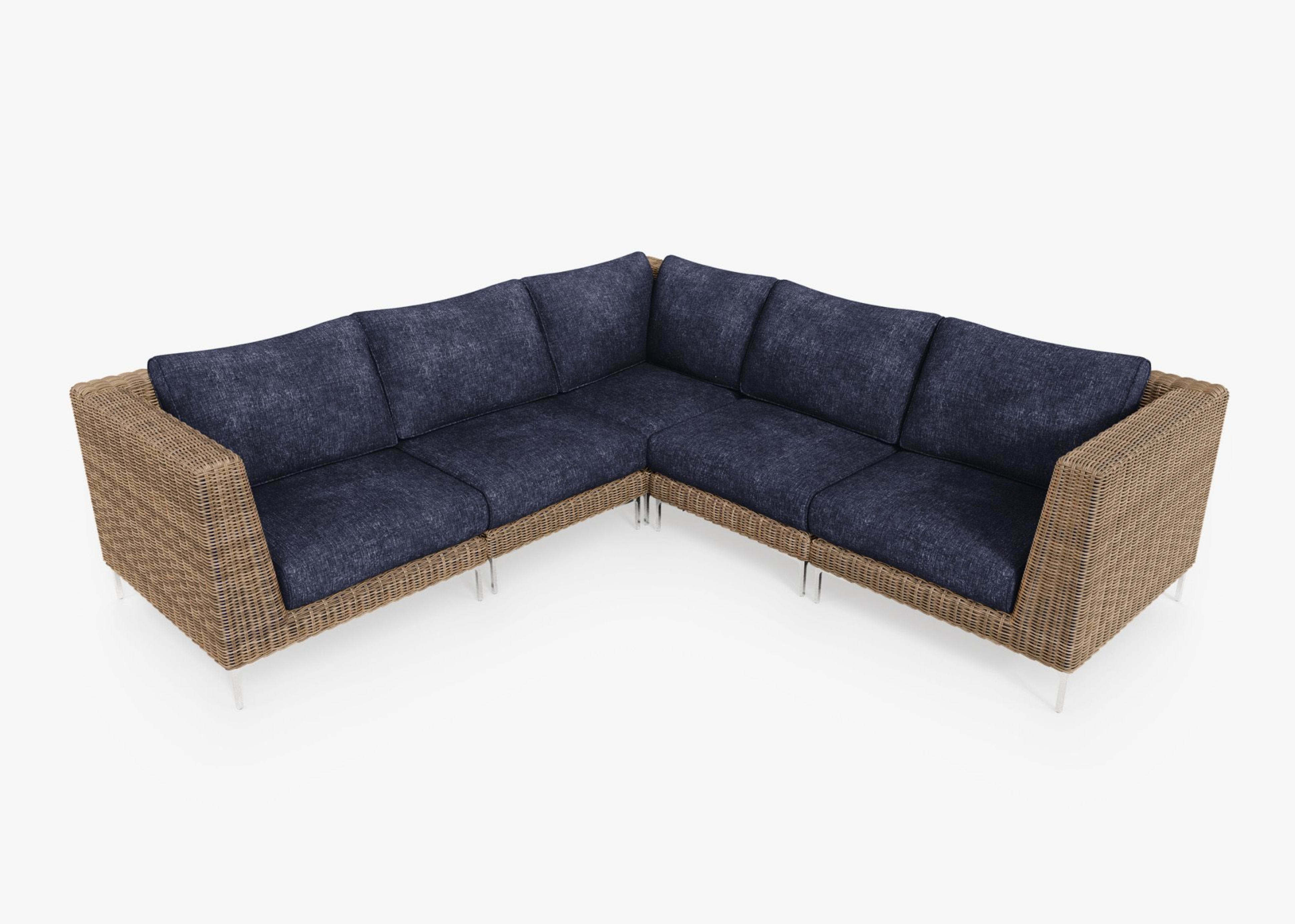 Wicker Outdoor Corner Sectional - 5 Seat By Outer