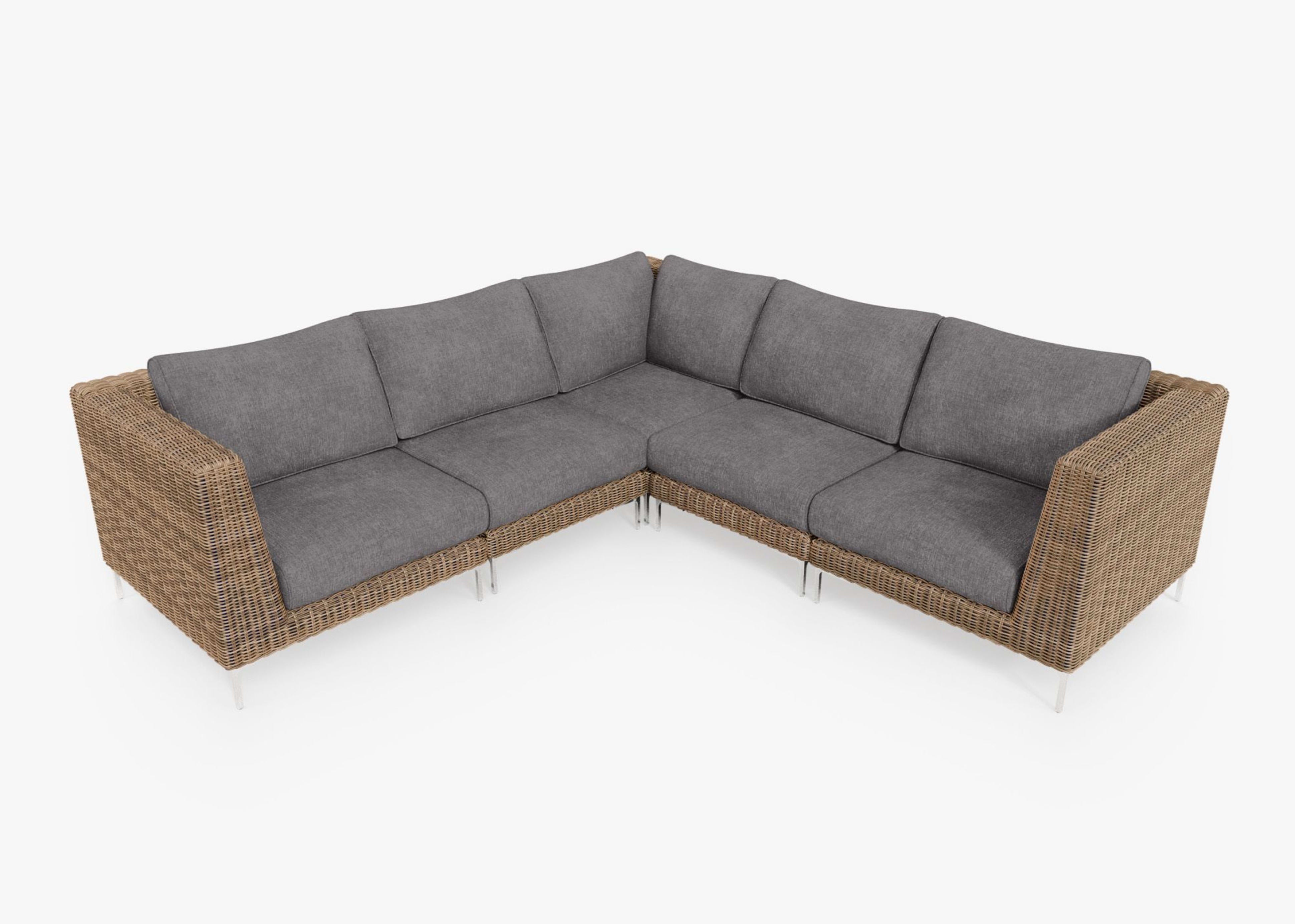 Wicker Outdoor Corner Sectional - 5 Seat By Outer