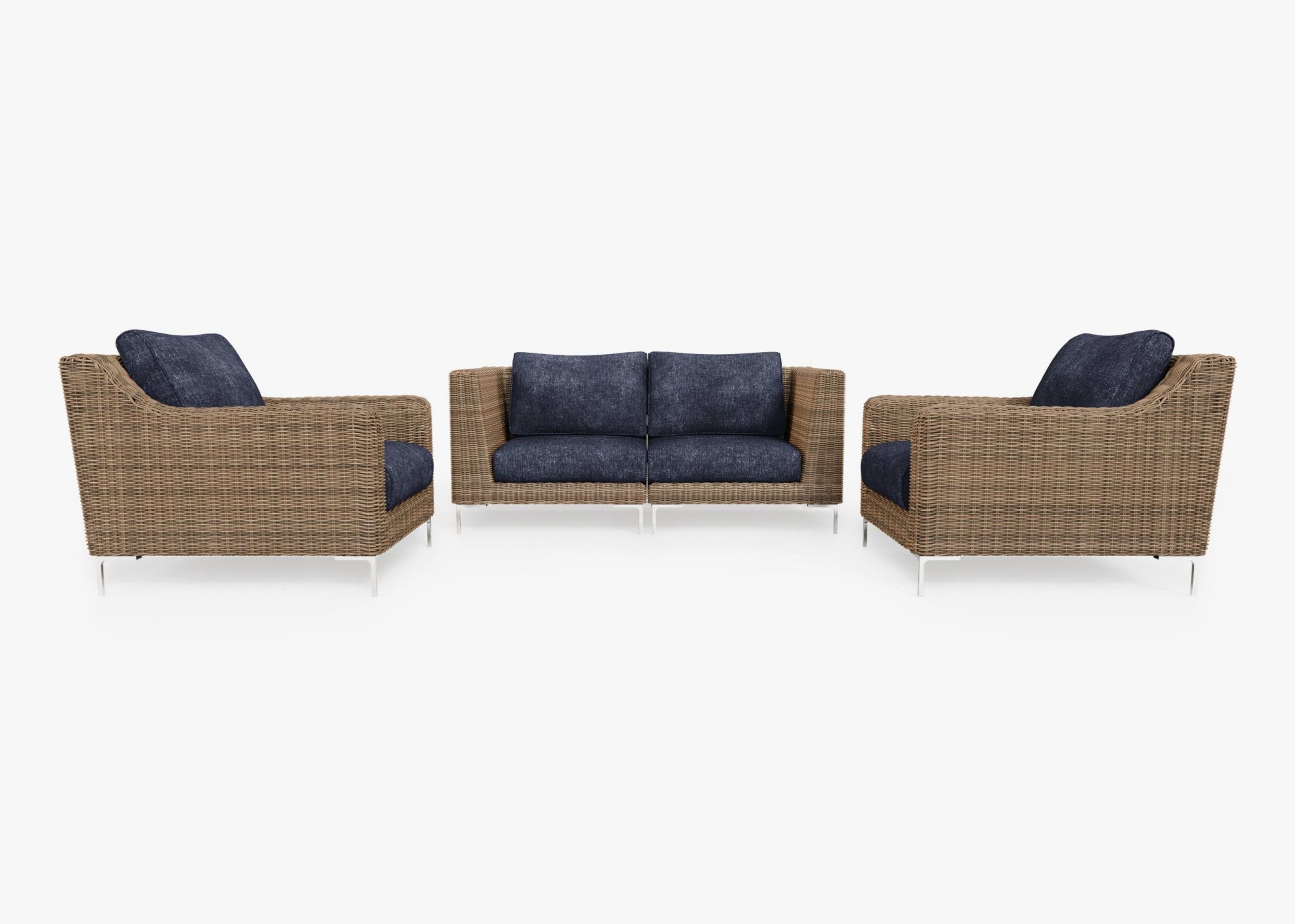 Wicker Outdoor Loveseat with Armchairs - 4 Seat By Outer