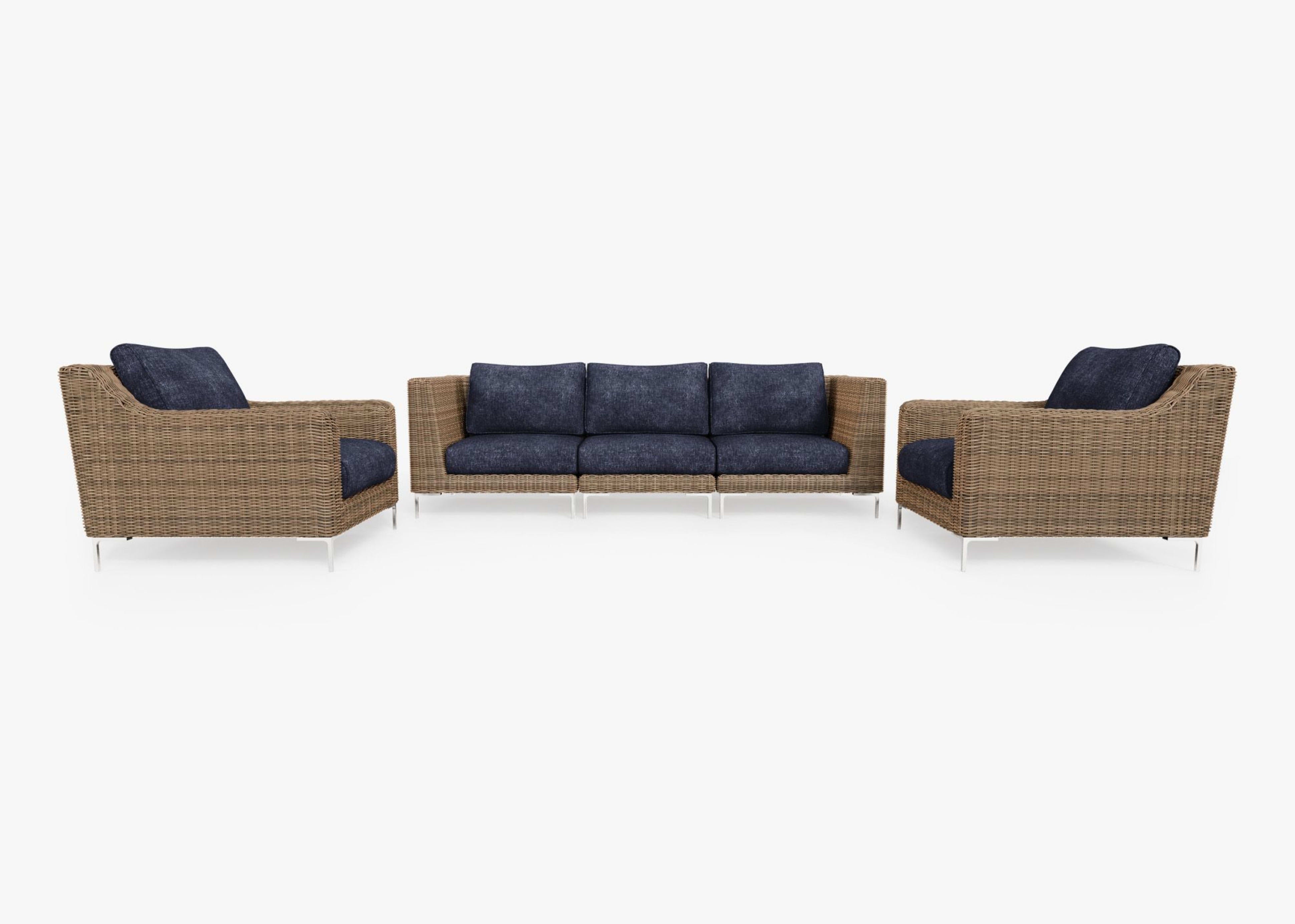 Wicker Outdoor Sofa with Armchairs - 5 Seat By Outer