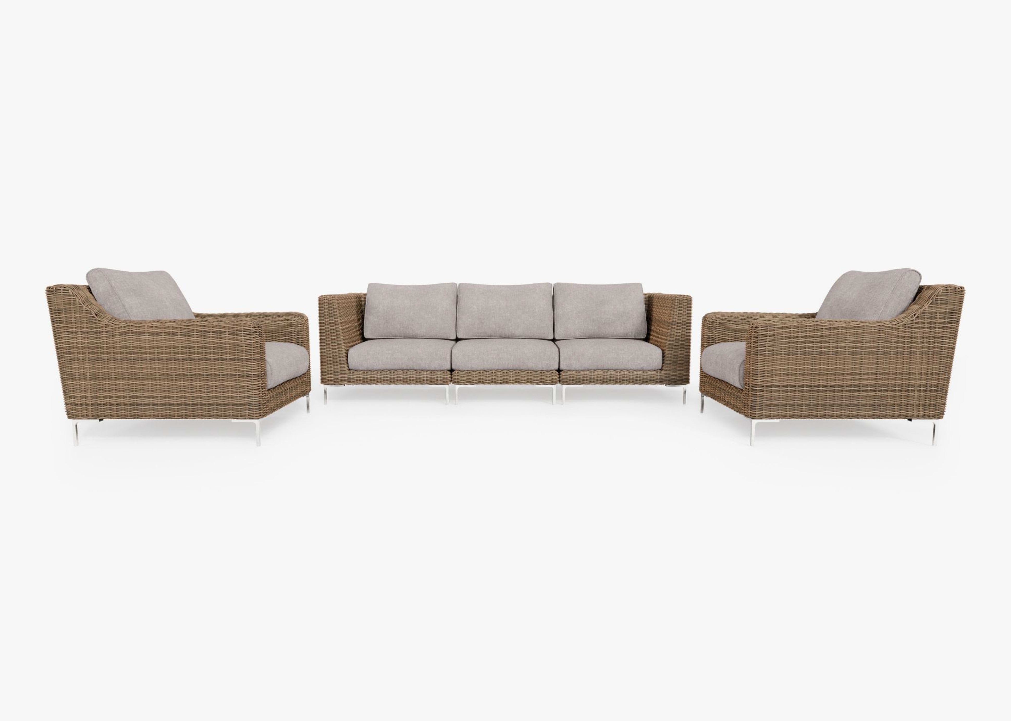 Wicker Outdoor Sofa with Armchairs - 5 Seat By Outer