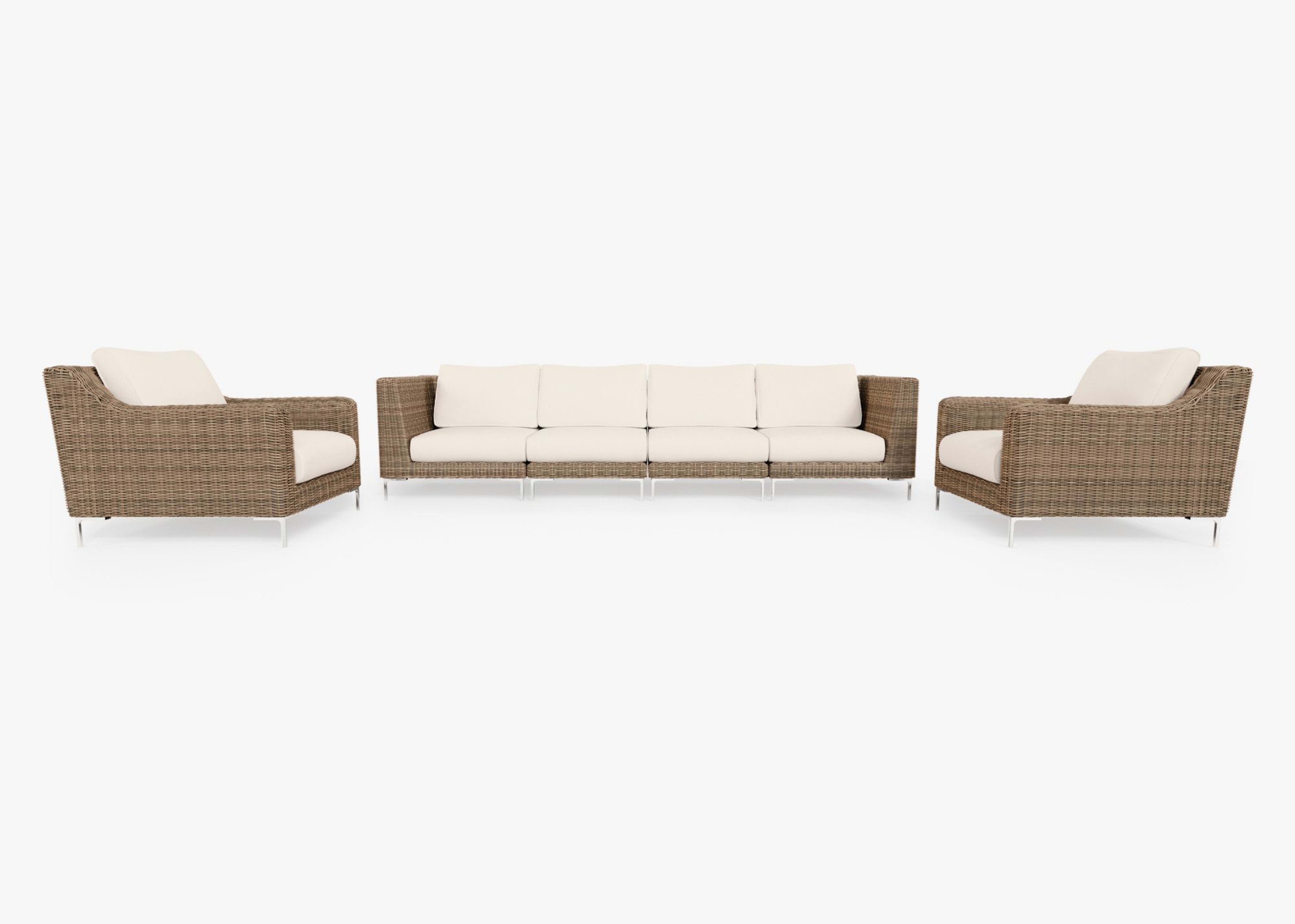 Wicker Outdoor Sofa with Armchairs - 6 Seat By Outer