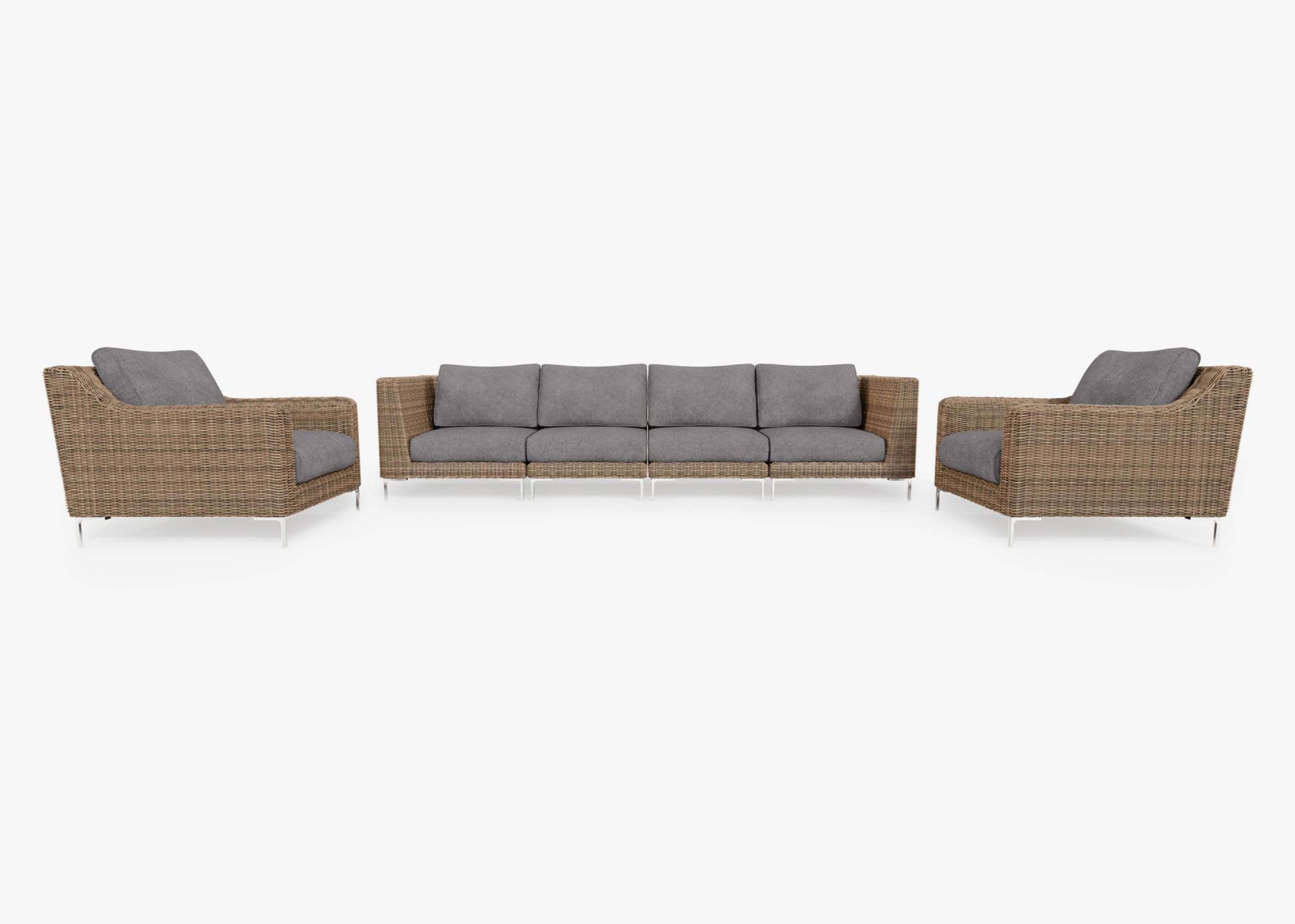 Wicker Outdoor Sofa with Armchairs - 6 Seat By Outer