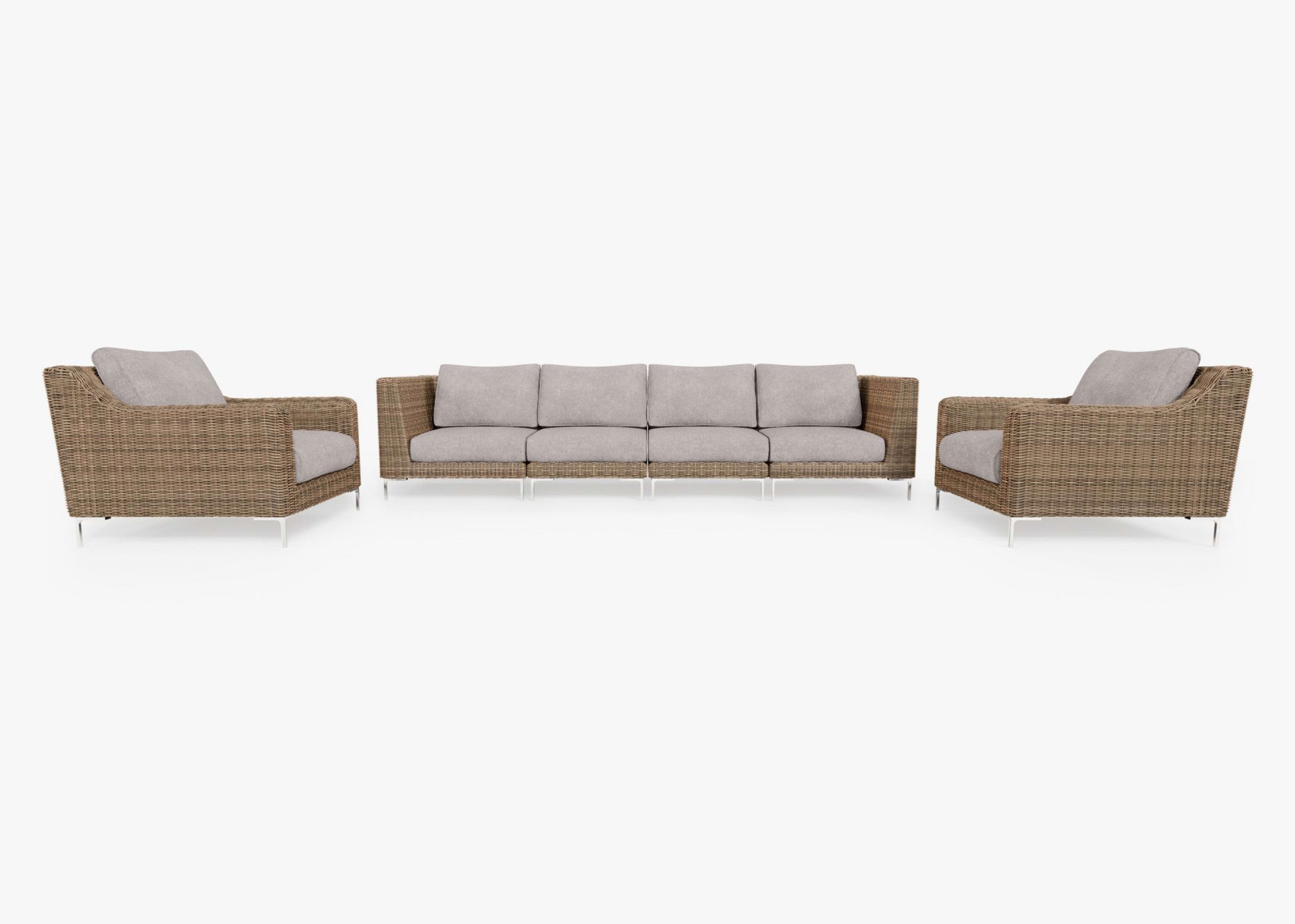 Wicker Outdoor Sofa with Armchairs - 6 Seat By Outer