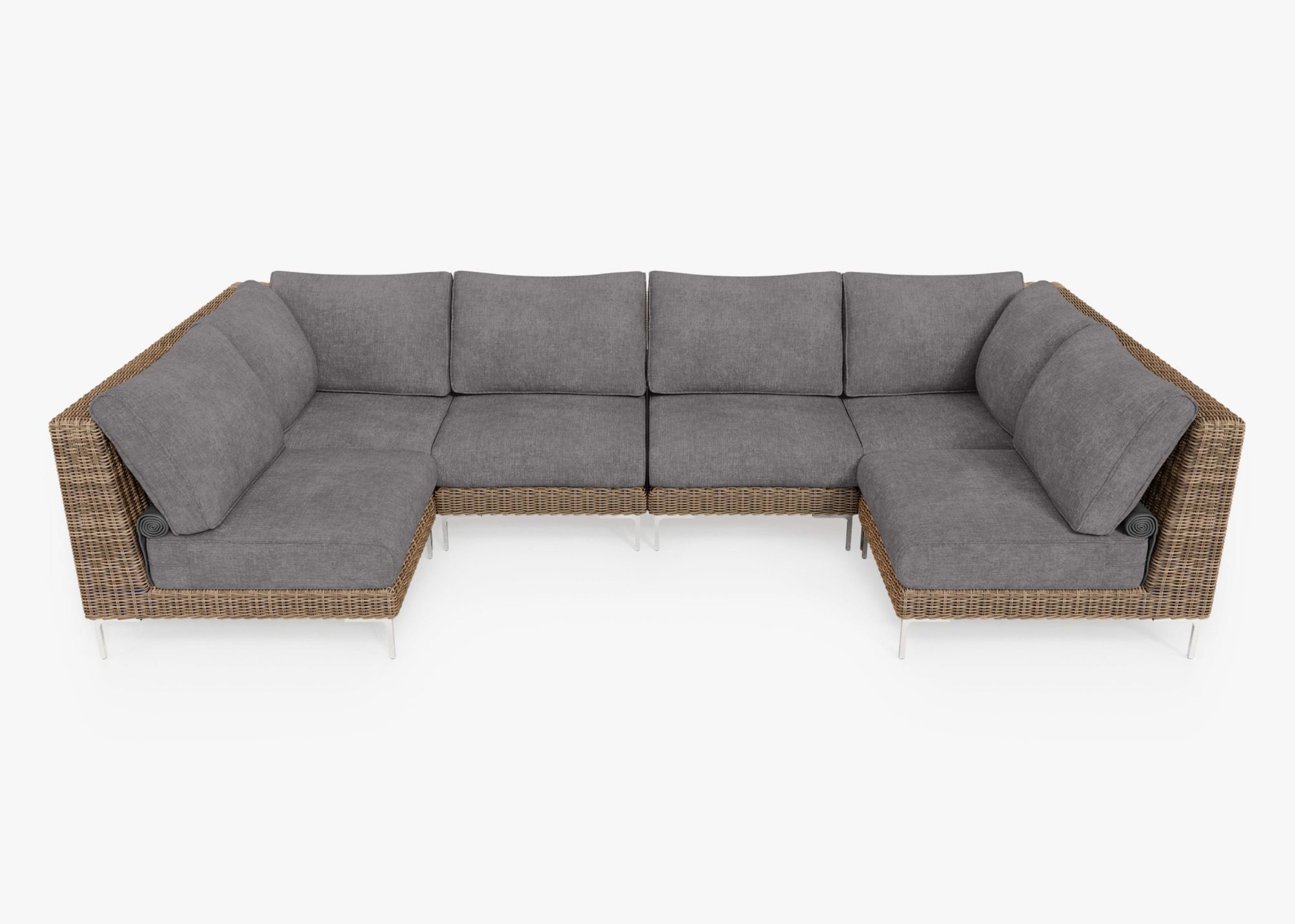 Wicker Outdoor U Sectional - 6 Seat By Outer