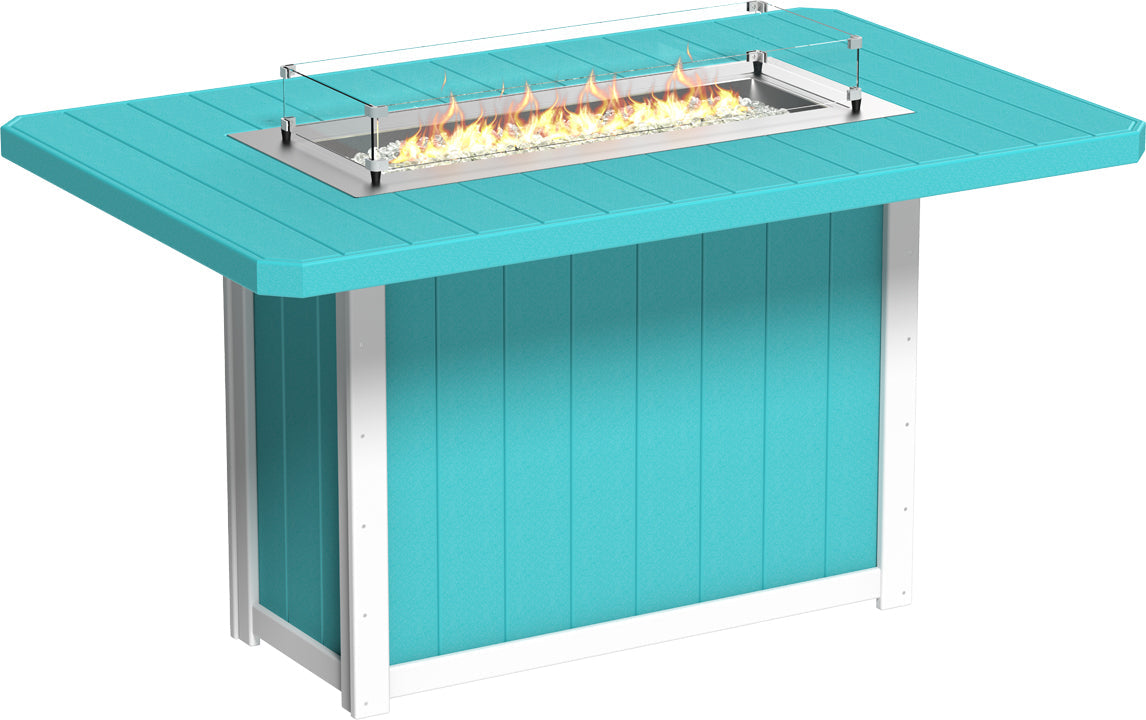 LuxCraft Lumin Fire Table 79″ Rectangular Bar Height