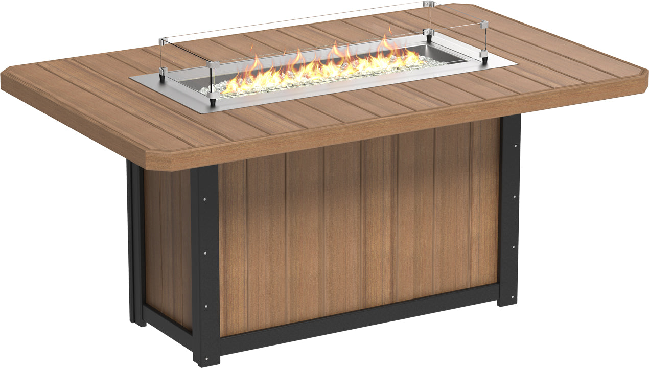 LuxCraft Lumin Fire Table 79″ Rectangular Counter Height
