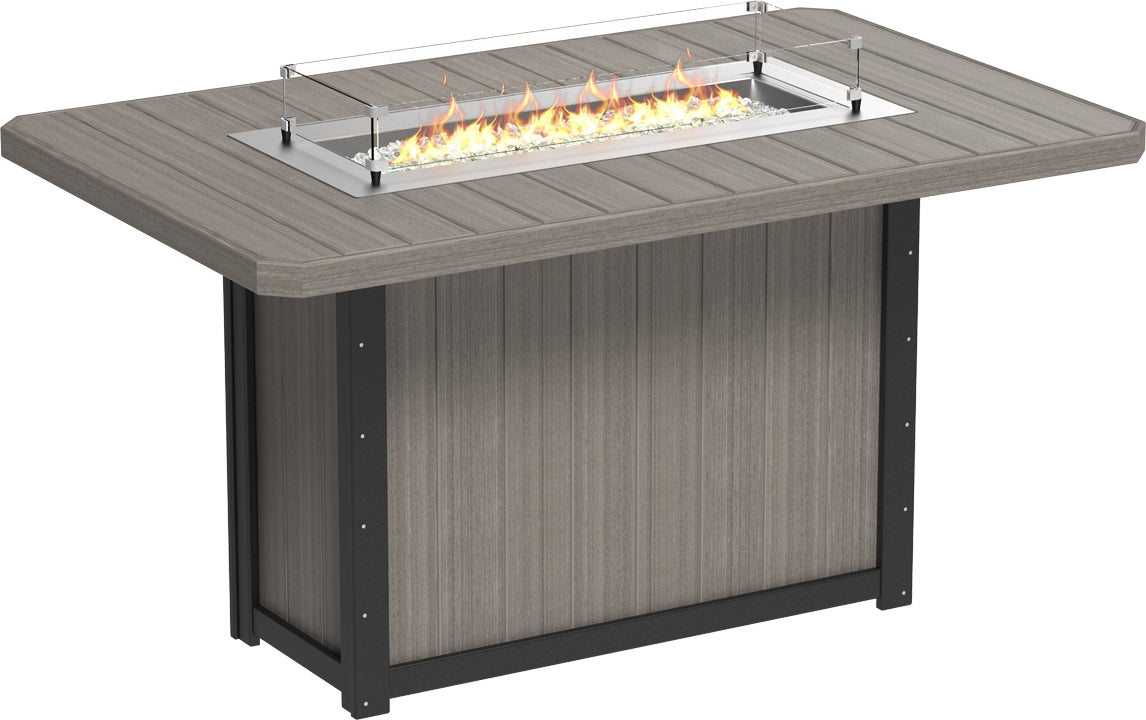 LuxCraft Lumin Fire Table 79″ Rectangular Bar Height