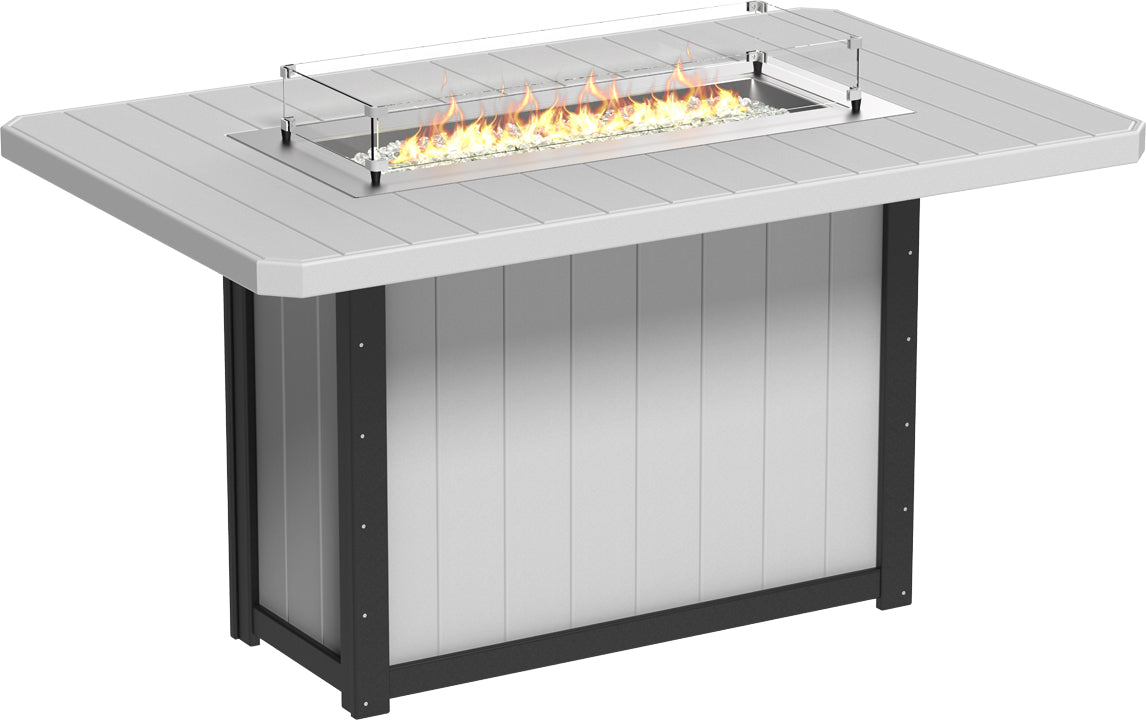LuxCraft Lumin Fire Table 79″ Rectangular Bar Height
